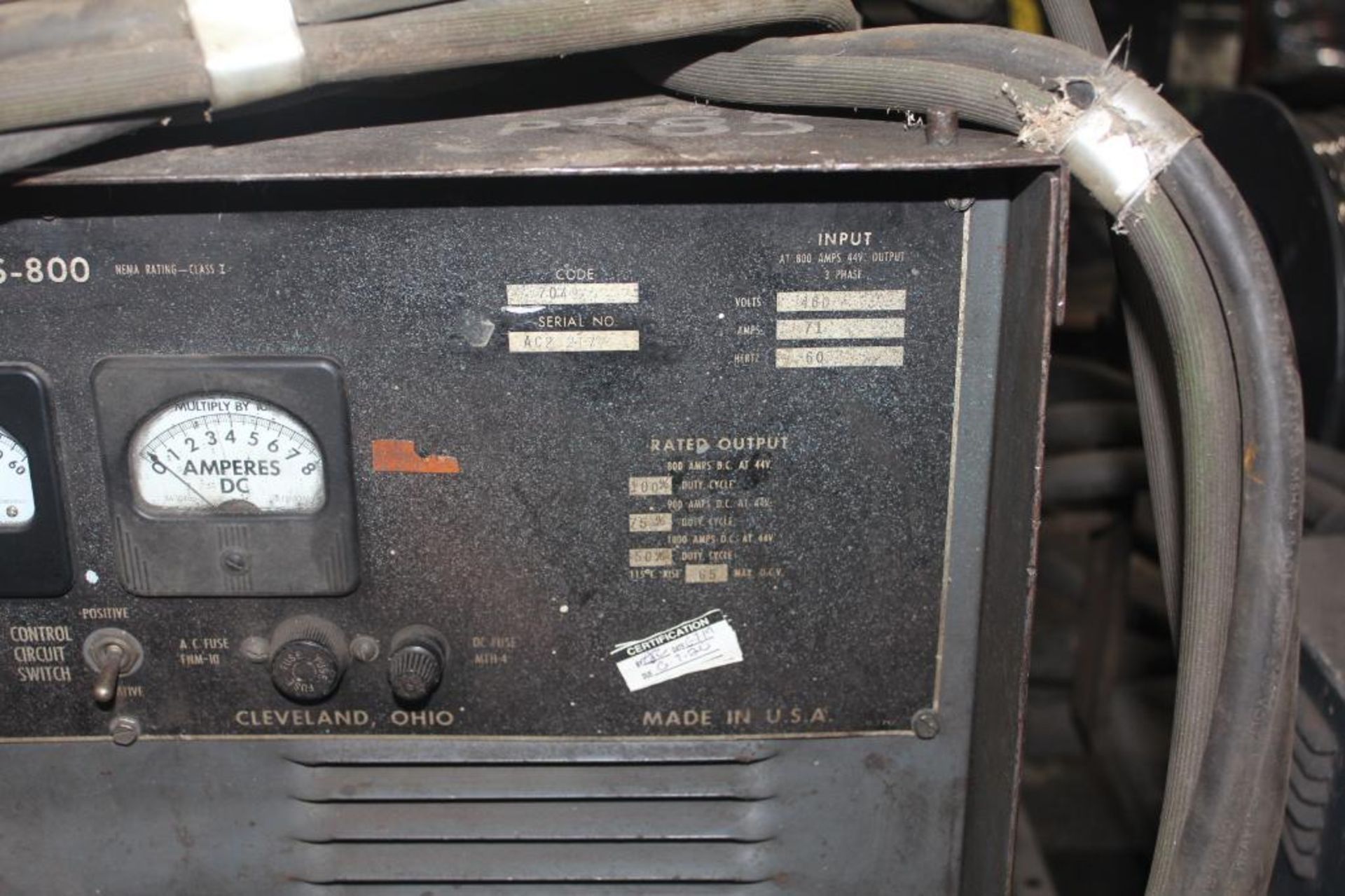 LINCOLN ELECTRIC IDEALARC DC-600 WELDER SN.AC292177 230-460V WITH LN-8 WIRE FEED SN.184815 115V - Image 9 of 10