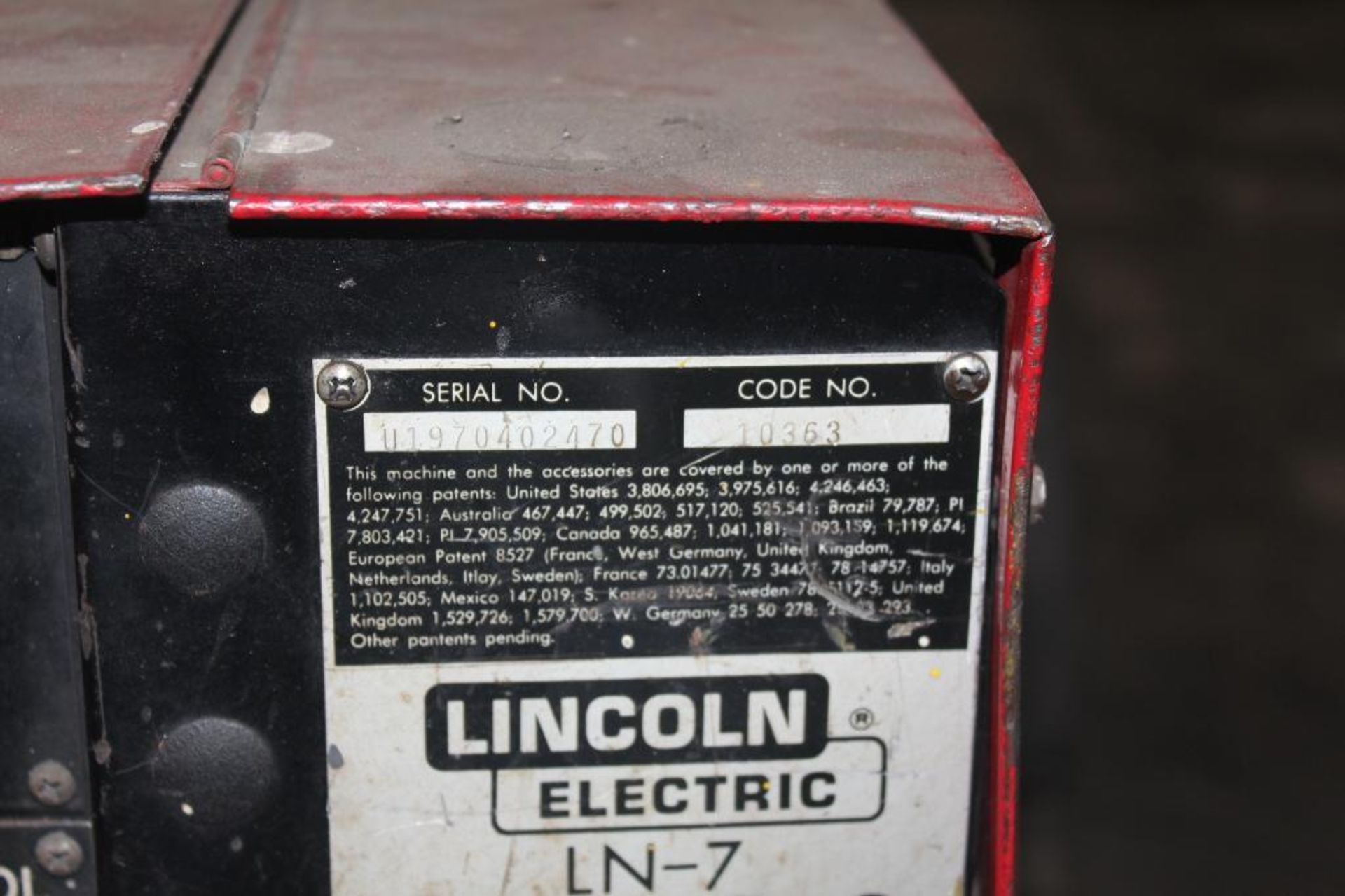 LINCOLN ELECTRIC IDEALARC DC-600 WELDER SN.U1091104152 230-460V WITH LN-7 WIRE FEED SN.U1970402470 - Image 7 of 10