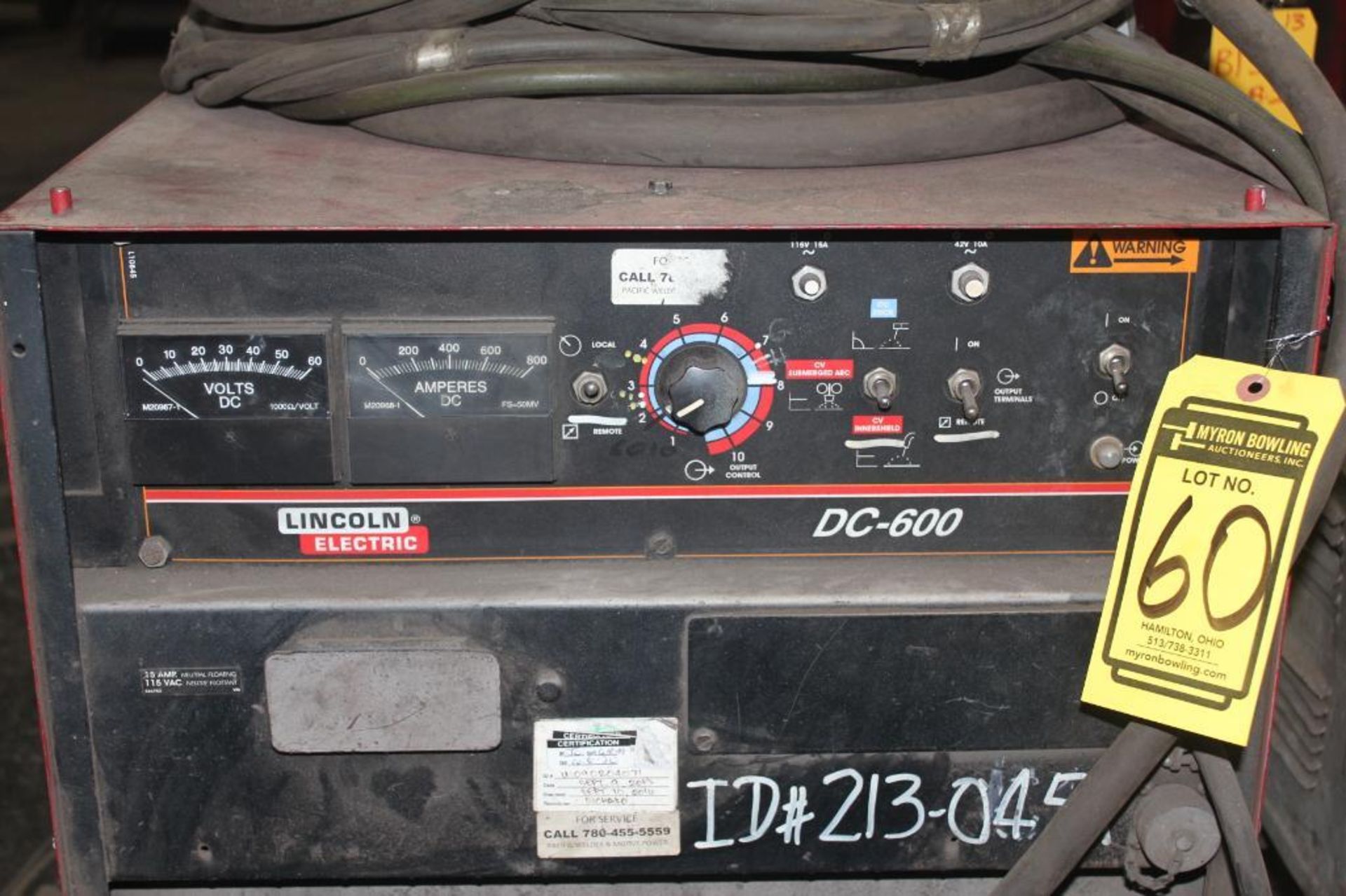 LINCOLN ELECTRIC IDEALARC DC-600 WELDER SN.U1090204071 230-460V WITH LN-8 WIRE FEED 115V - Image 6 of 8