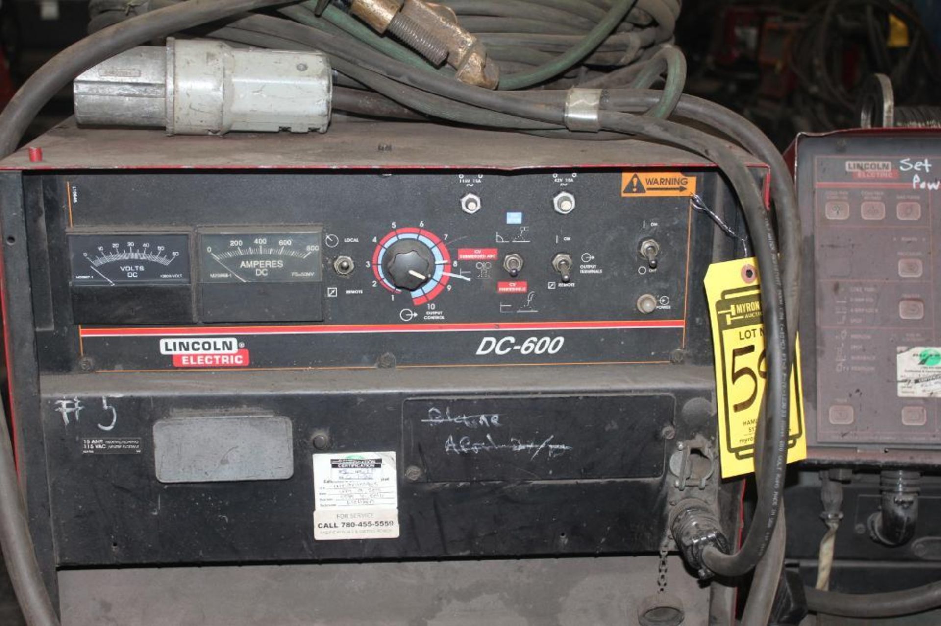 LINCOLN ELECTRIC IDEALARC DC-600 WELDER SN.U10901965 230-460V WITH LN-10 WIRE FEED U1001011273 115V - Image 7 of 9