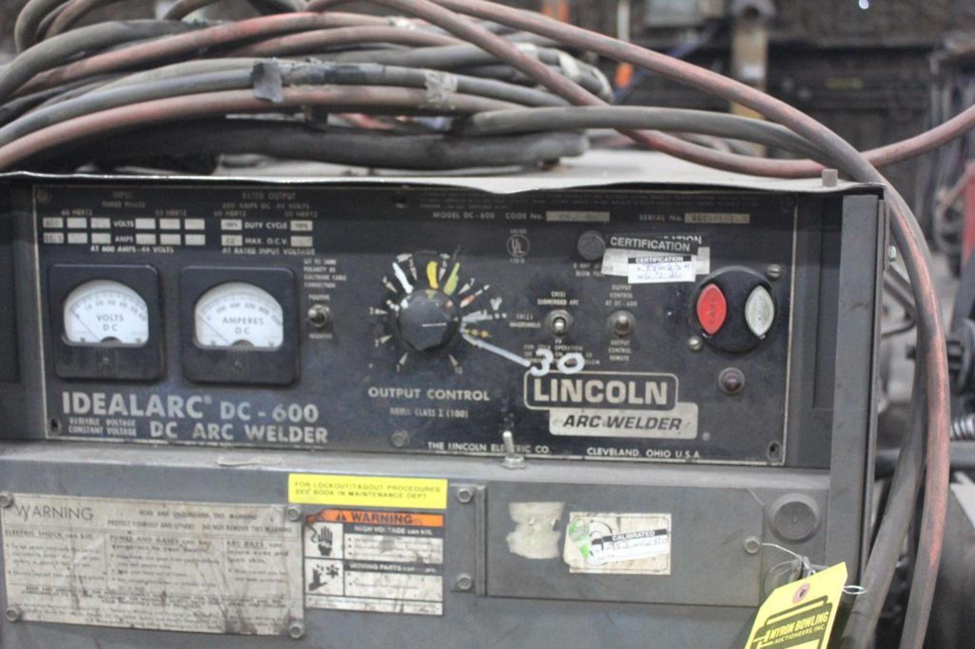 LINCOLN ELECTRIC IDEALARC DC-600 WELDER SN.AC684486 230-460V WITH LN-7 WIRE FEED SN.98949 115V - Image 8 of 10