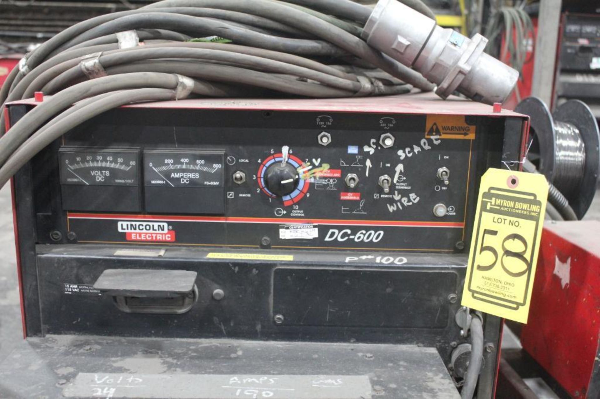 LINCOLN ELECTRIC IDEALARC DC-600 WELDER SN.U1091104152 230-460V WITH LN-7 WIRE FEED SN.U1970402470 - Image 8 of 10