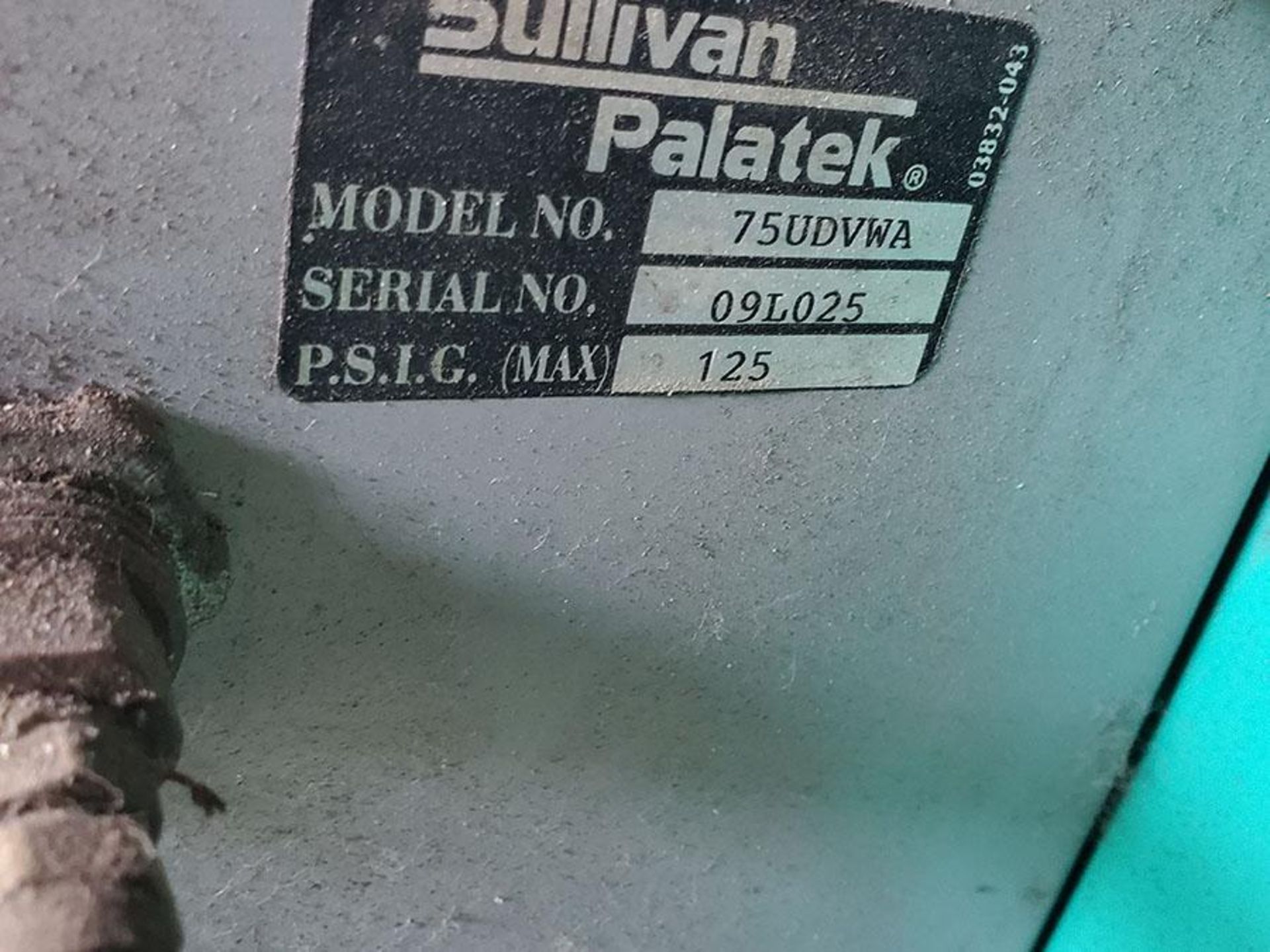 SULLIVAN PALATEK AIR COMPRESSOR WITH DRYER AND 400 GALLON TANK; COMPRESSOR: 460V 3PHASE 60HZ 92(3.1) - Image 2 of 4