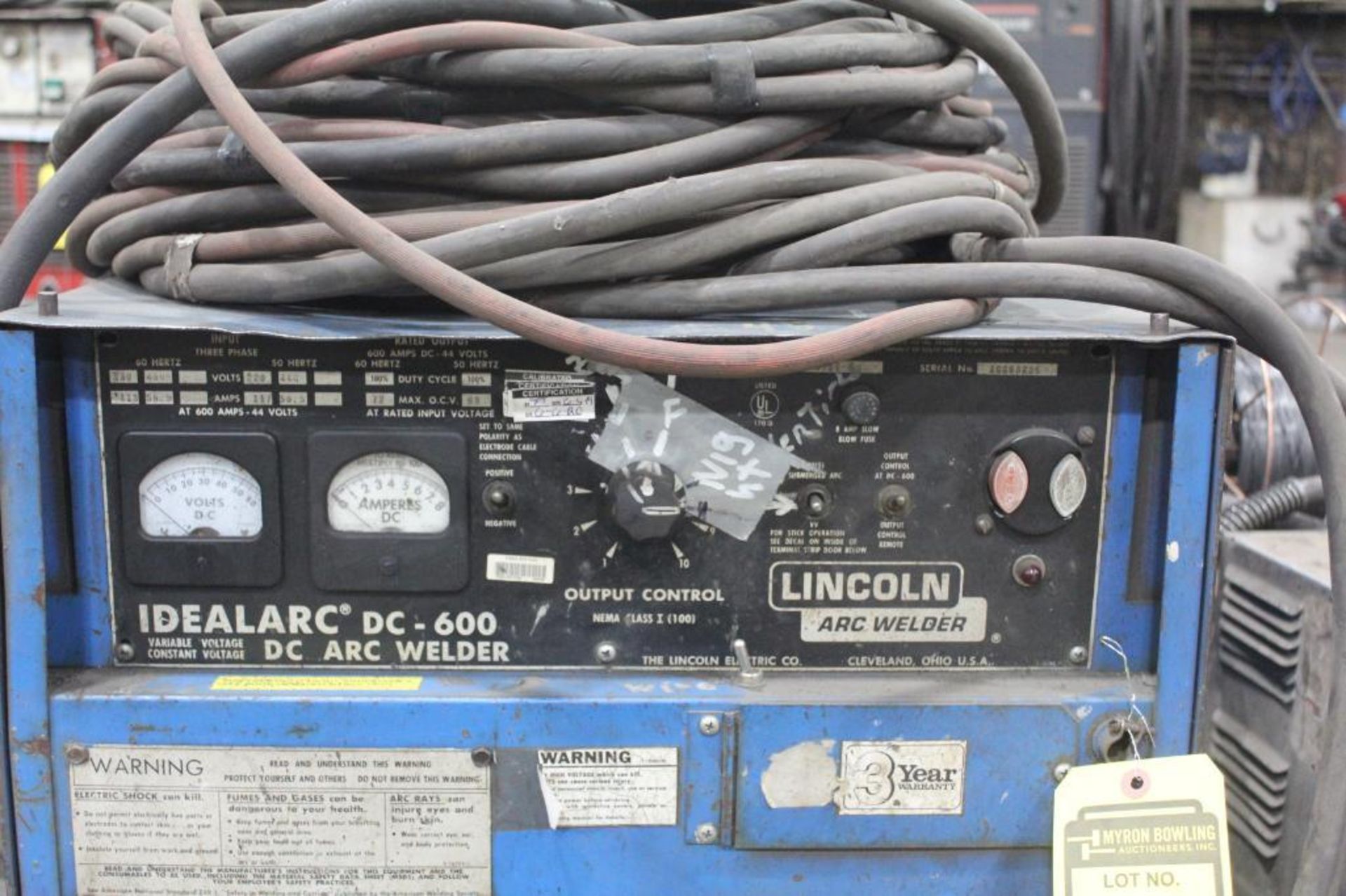 LINCOLN ELECTRIC IDEALARC DC-600 WELDER SN.AC658235 230-460V WITH LN-8 WIRE FEED SN.57089 115V - Image 8 of 10