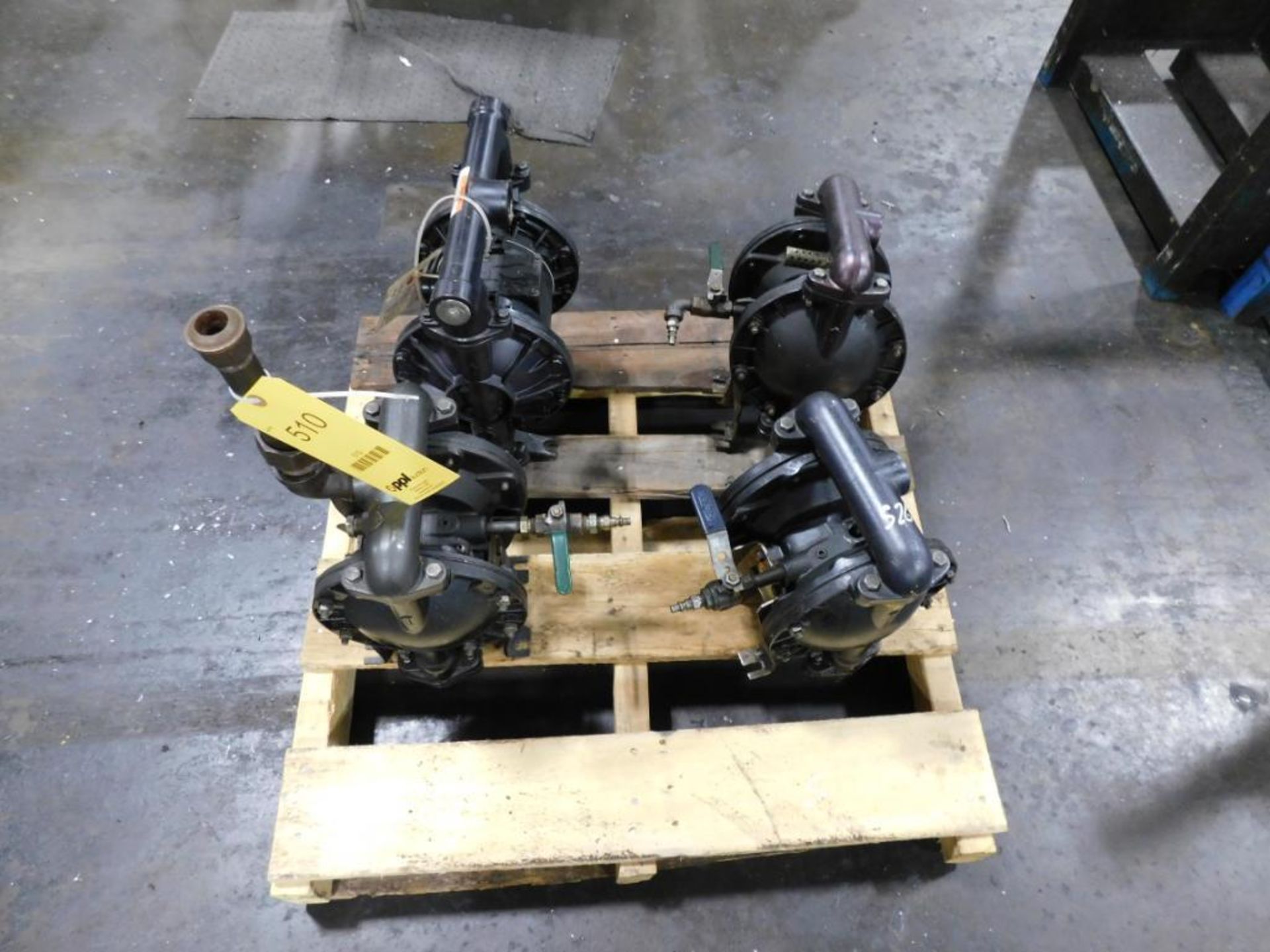 LOT: (4) ASSORTED DIAPHRAGM PUMPS ON (1) SKID