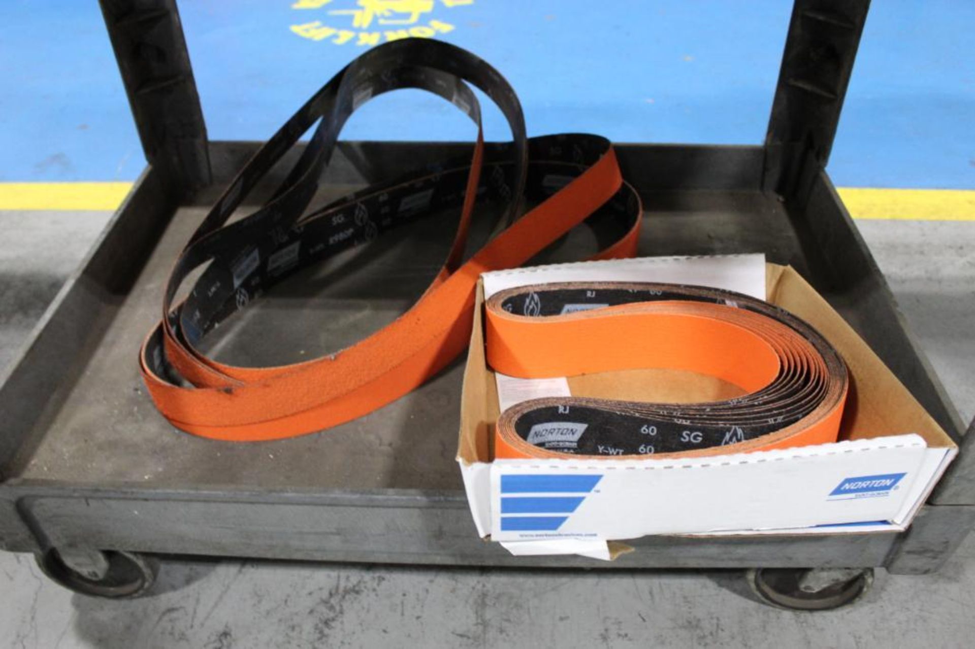 LOT: ASSORTED BELTS ON RUBBERMAID CART - Image 4 of 4