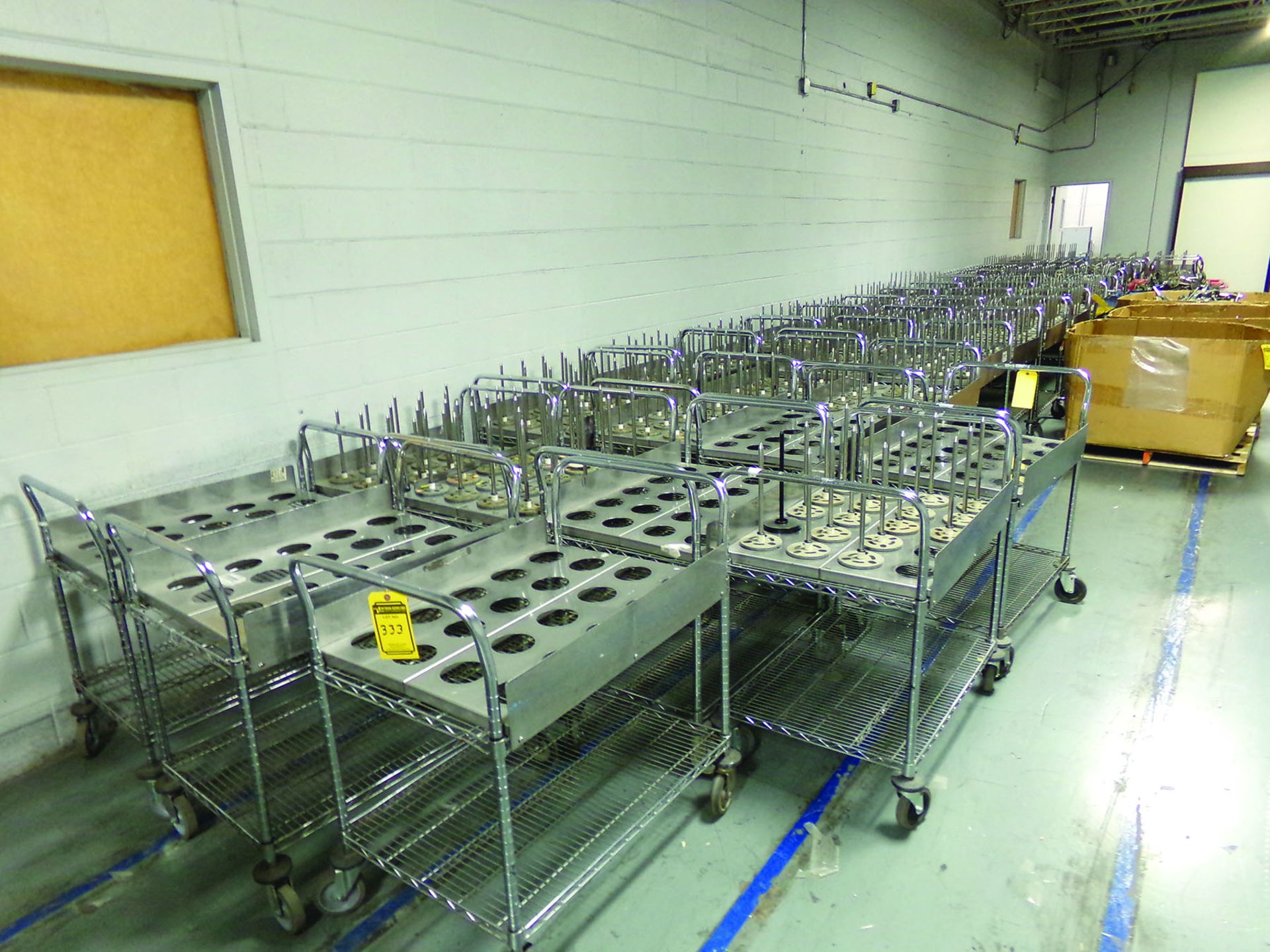 (49) ROLLING METRO CARTS W/SPINDLES