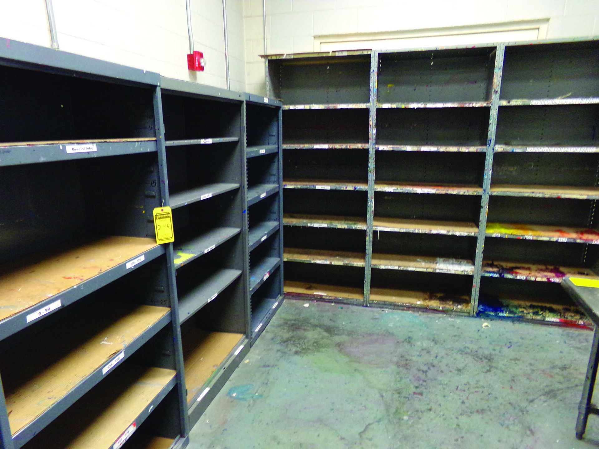 LOT OF (5) ROLLING CARTS, (4) TABLES, (8) SHELVES, AND 12-DOOR CABINET - Image 4 of 5