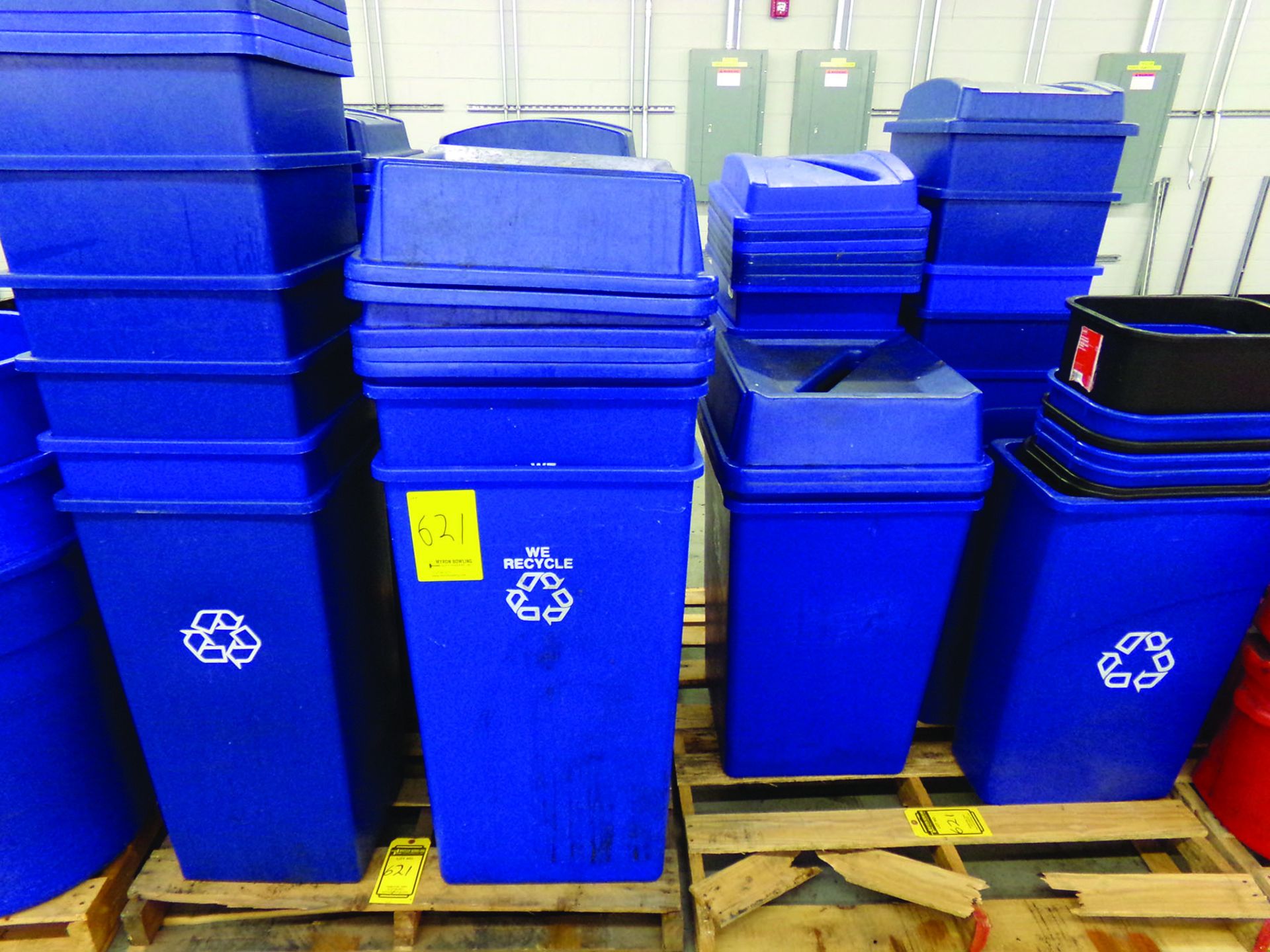 (2) PALLETS OF TRASH CANS