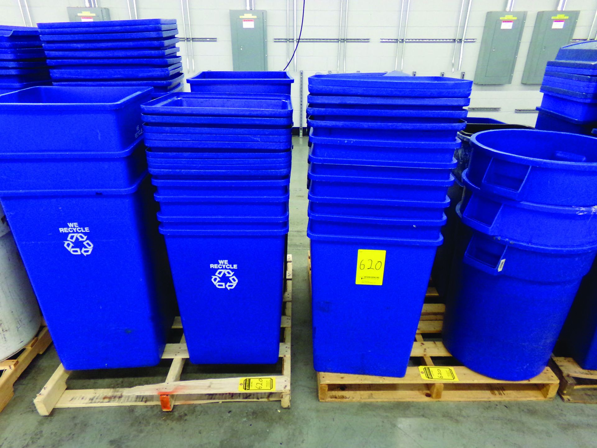 (2) PALLETS OF TRASH CANS