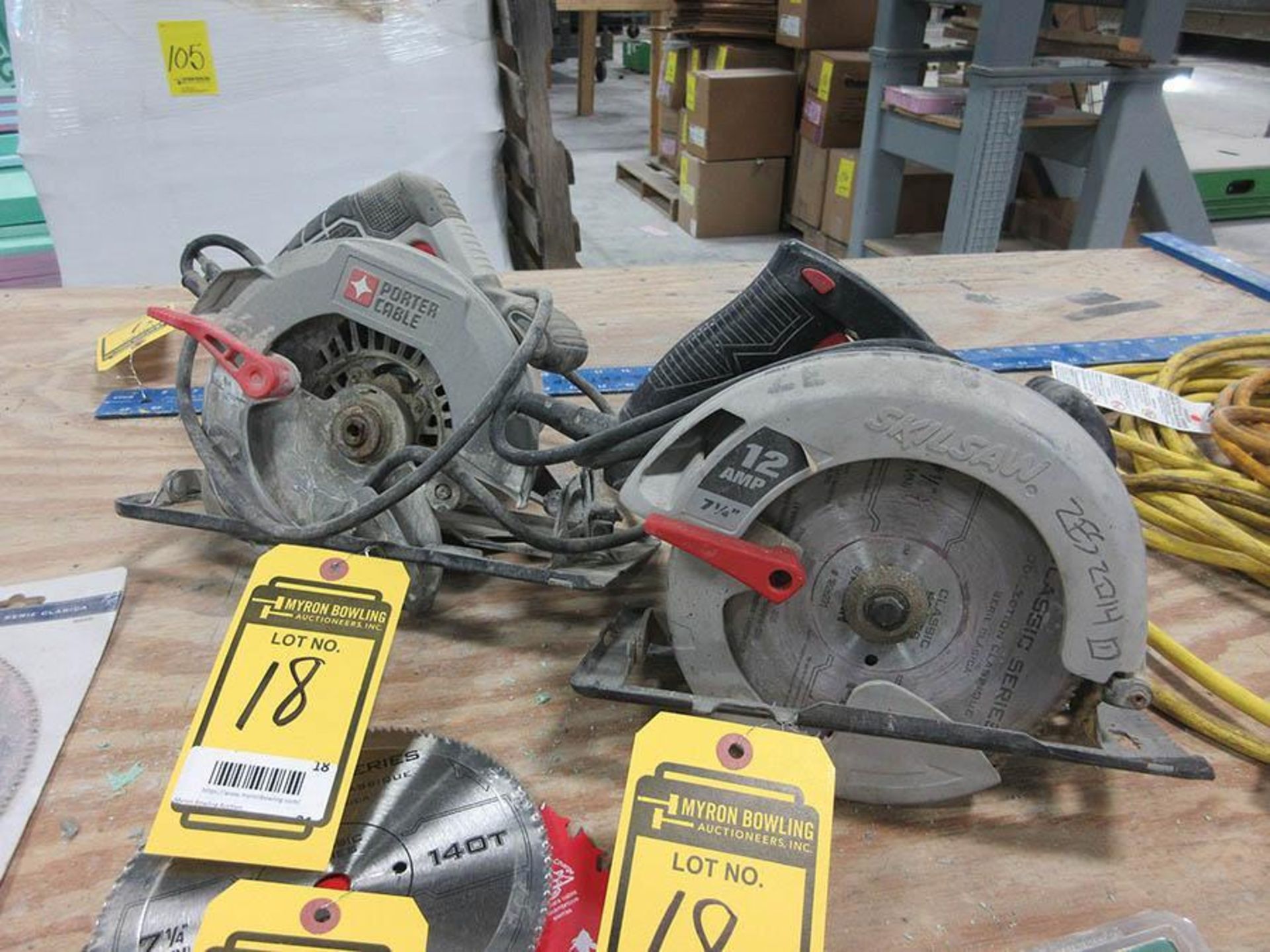 (2) 7 1/4'' CIRCULAR SAWS, SKILSAW & PORTER CABLE