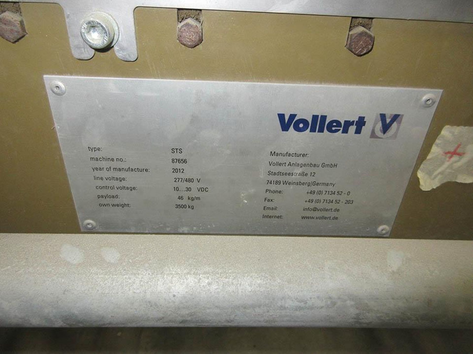 2012 VOLLERT PASS-THROUGH FORM WASHERS & POWER ROLLER CONVEYOR SYSTEM, 240' OF CONVEYOR, (1) 10' - Image 12 of 13