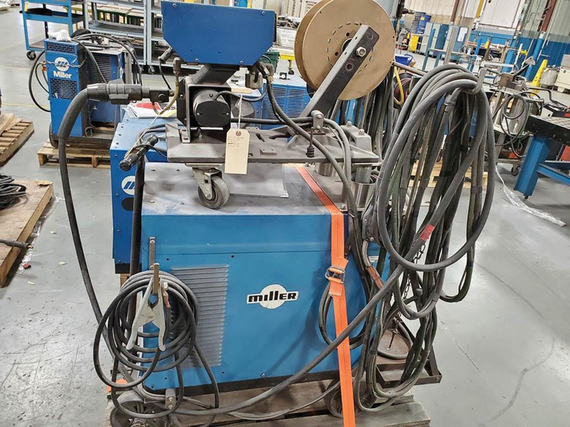 MILLER CP-200 CONSTANT POTENTIAL DC ARC WELDER ON CASTER CART WITH MILLER S-52E WIRE FEEDER - Image 2 of 6