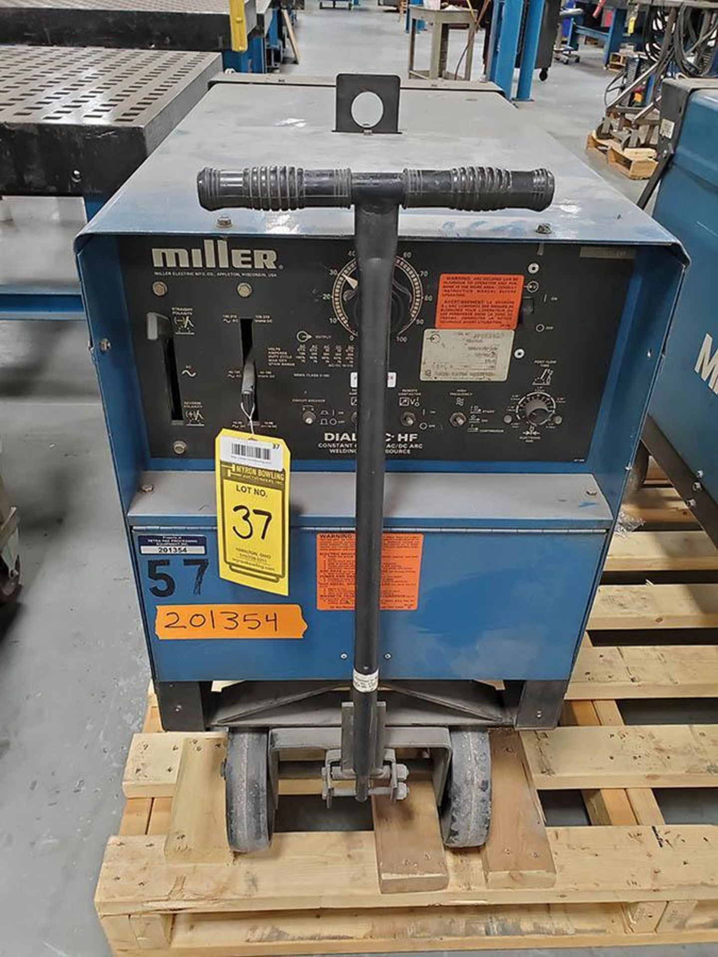 MILLER DIALARC HF CC-AC/DC ARC WELDER ON CART - Image 2 of 4