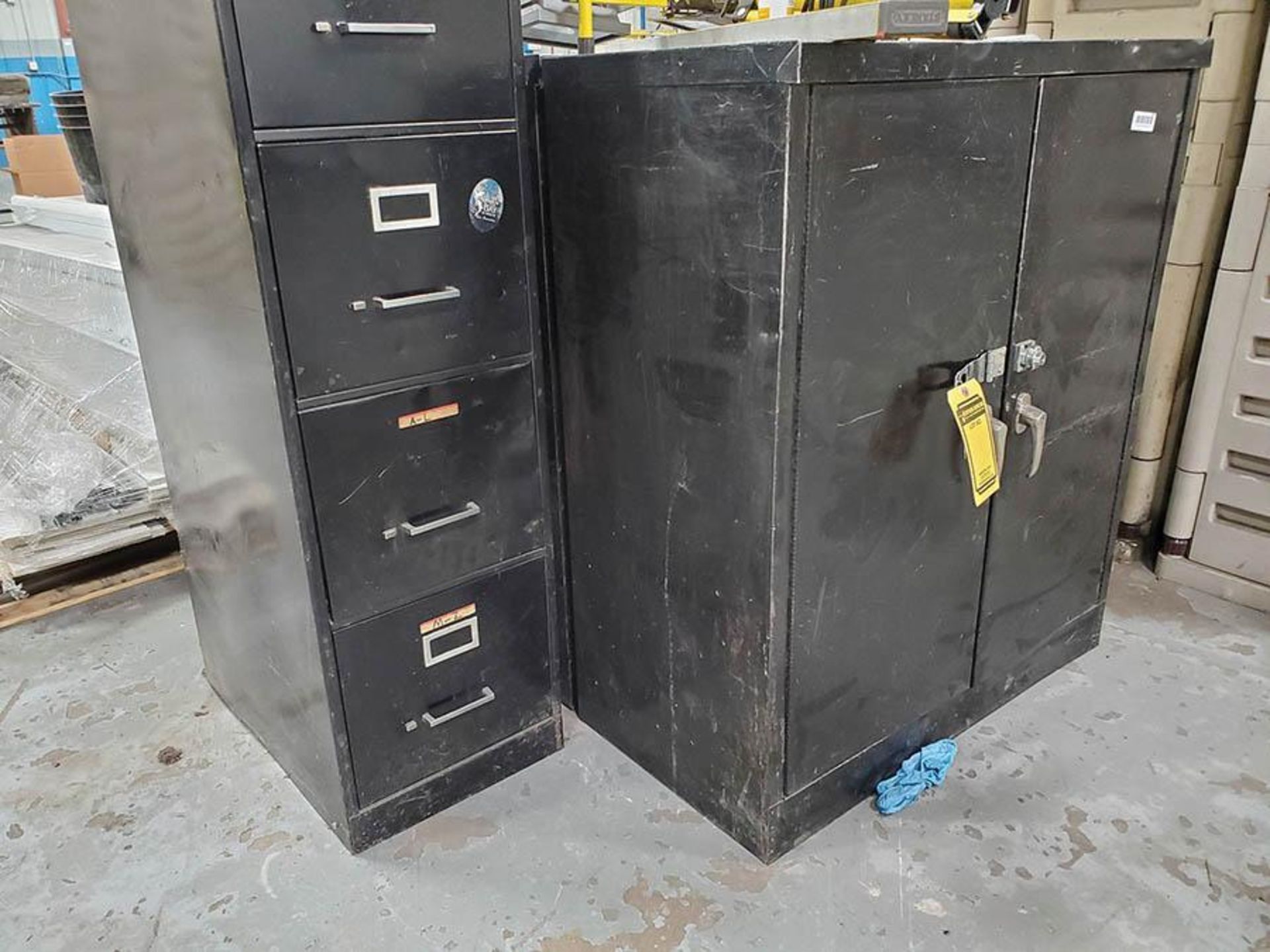 (4) METAL CABINETS AND FILING CABINET