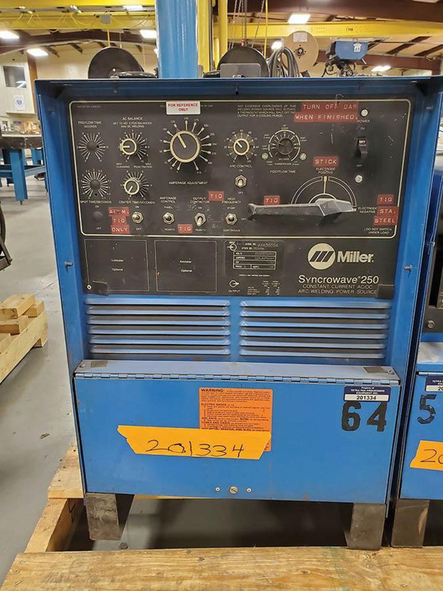 MILLER SYNCROWAVE 250 CC-AC/DC WELDER - Image 2 of 3