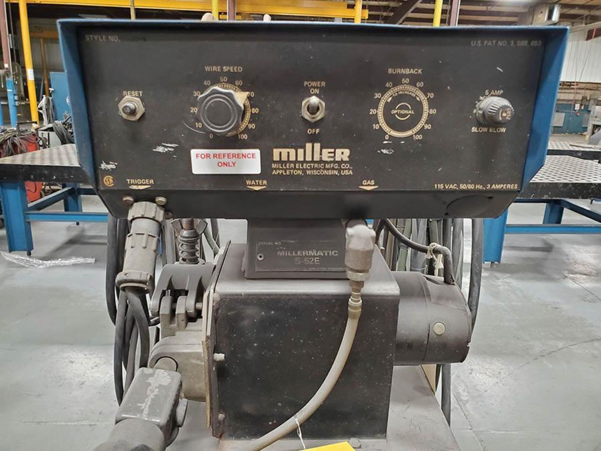 MILLER CP-200 CONSTANT POTENTIAL DC ARC WELDER ON CASTER CART WITH MILLER S-52E WIRE FEEDER - Image 4 of 6