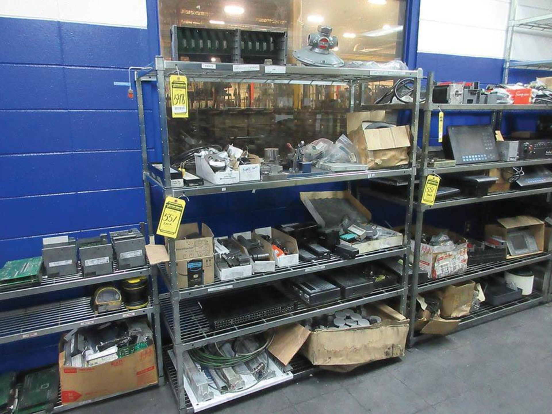 CONTENTS OF RACK: INSPECTION EQUIPMENT, TELESIS PIN STAMP TOUCH PADS AND MORE