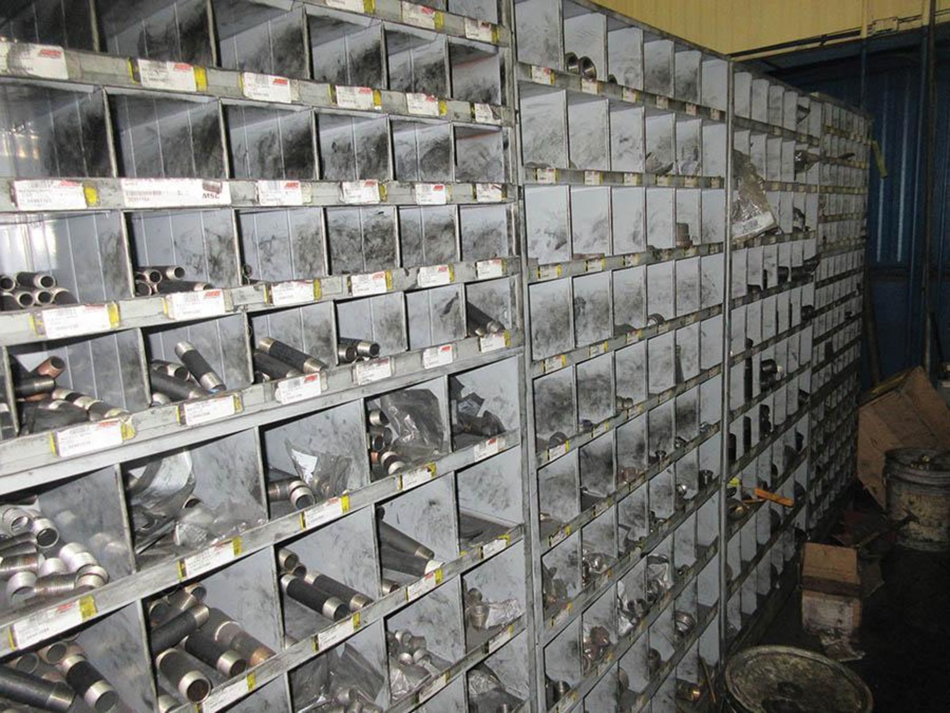 (5) KM PIGEON HOLE CABINETS W/ ASSORTED HARDWARE CONTENT, (1) 5-SHELF UNIT W/ CONTENT - Image 2 of 14
