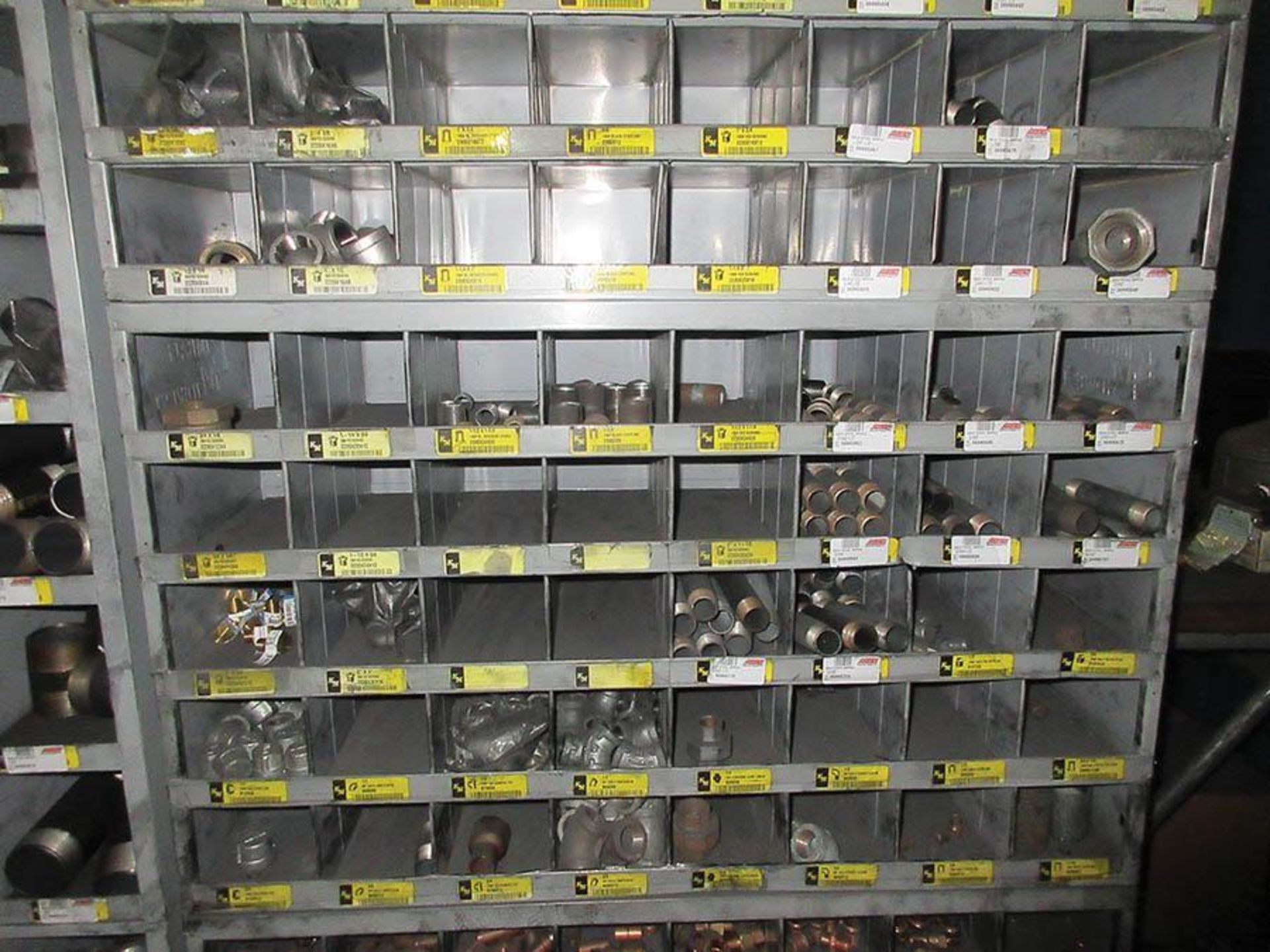 (5) KM PIGEON HOLE CABINETS W/ ASSORTED HARDWARE CONTENT, (1) 5-SHELF UNIT W/ CONTENT - Image 12 of 14