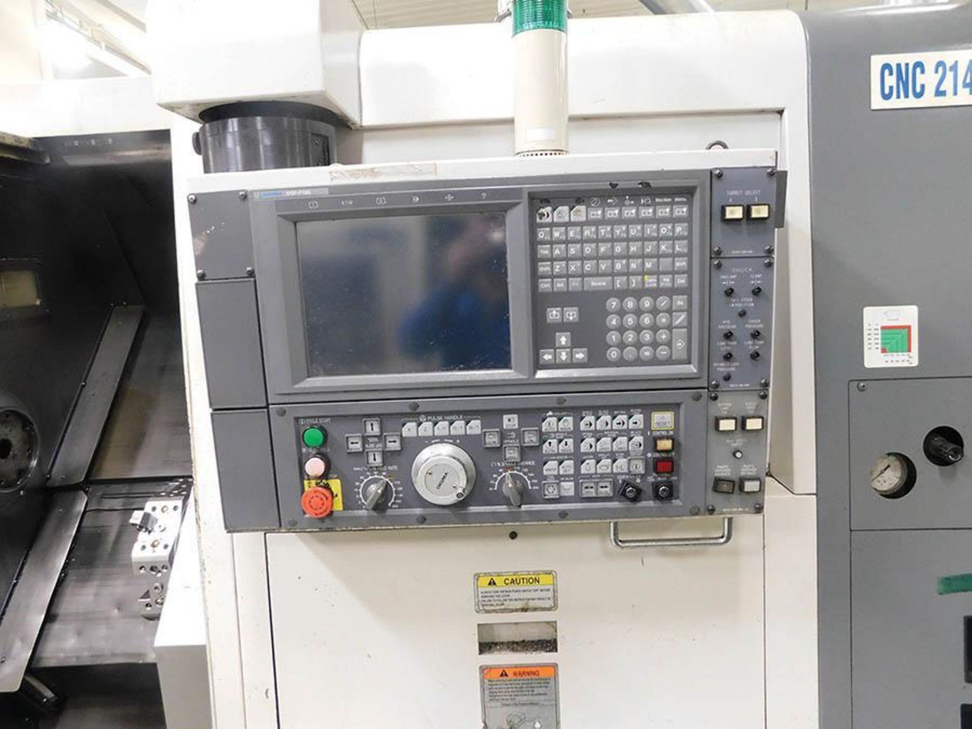 2006 OKUMA SIMUL TURN LU300 4-AXIS CNC LATHE TWIN TURRET 8 & 12 POSITION TOOL HOLDER INDEXES, - Image 5 of 6