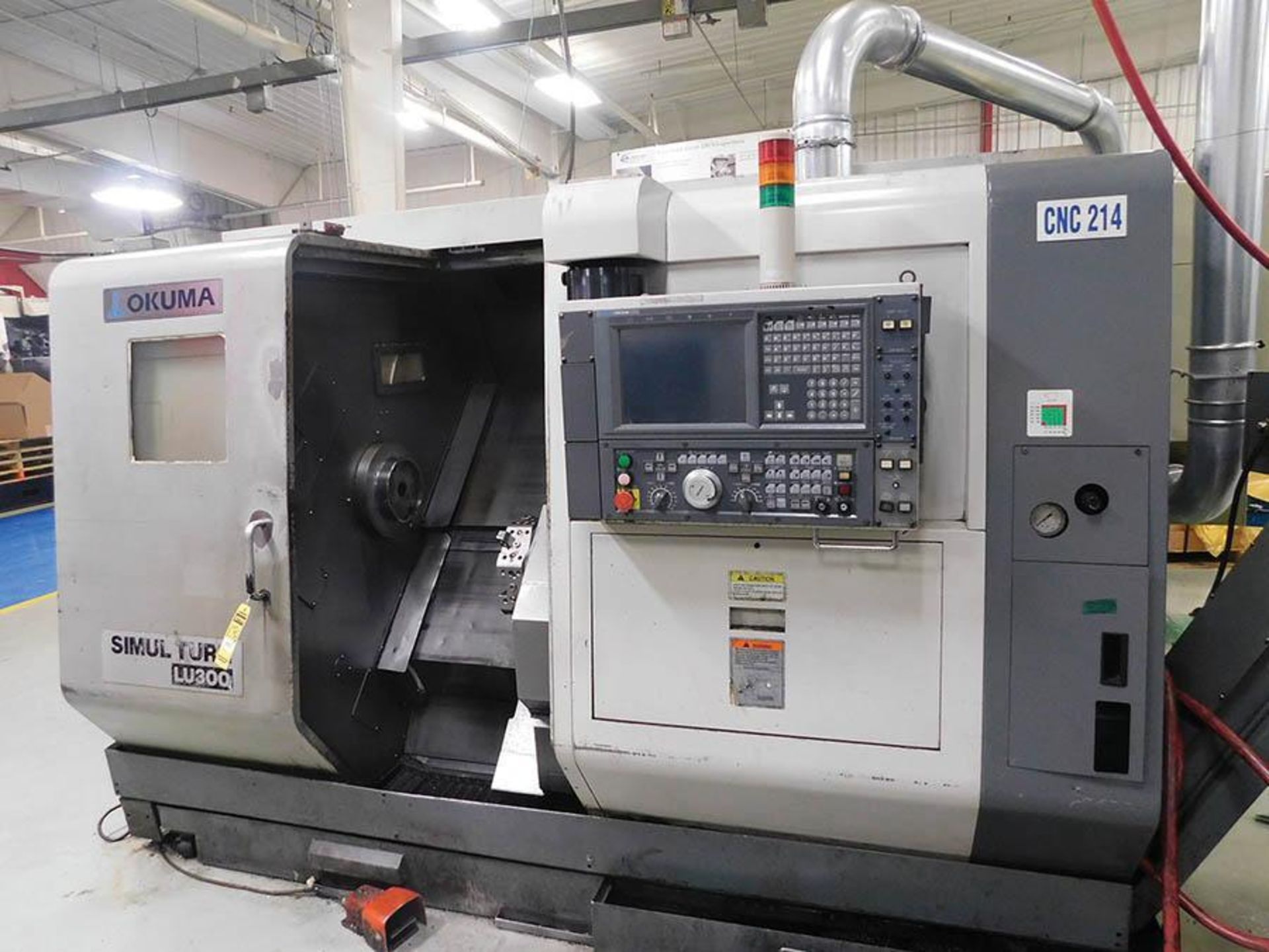 2006 OKUMA SIMUL TURN LU300 4-AXIS CNC LATHE TWIN TURRET 8 & 12 POSITION TOOL HOLDER INDEXES, - Image 2 of 6