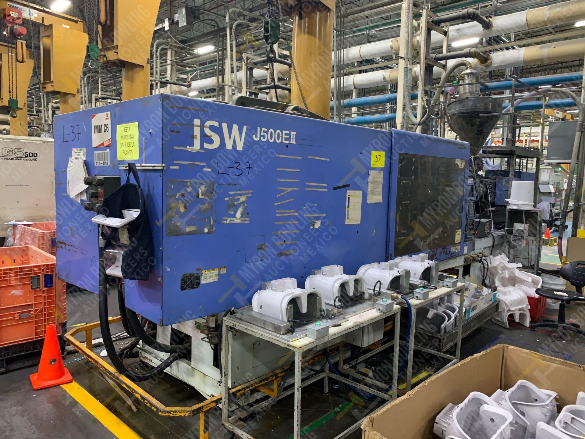 500 TON JSW J500ELL PLASTIC INJECTION MOLDING MACHINE, MFG YEAR 1997 - Image 2 of 24