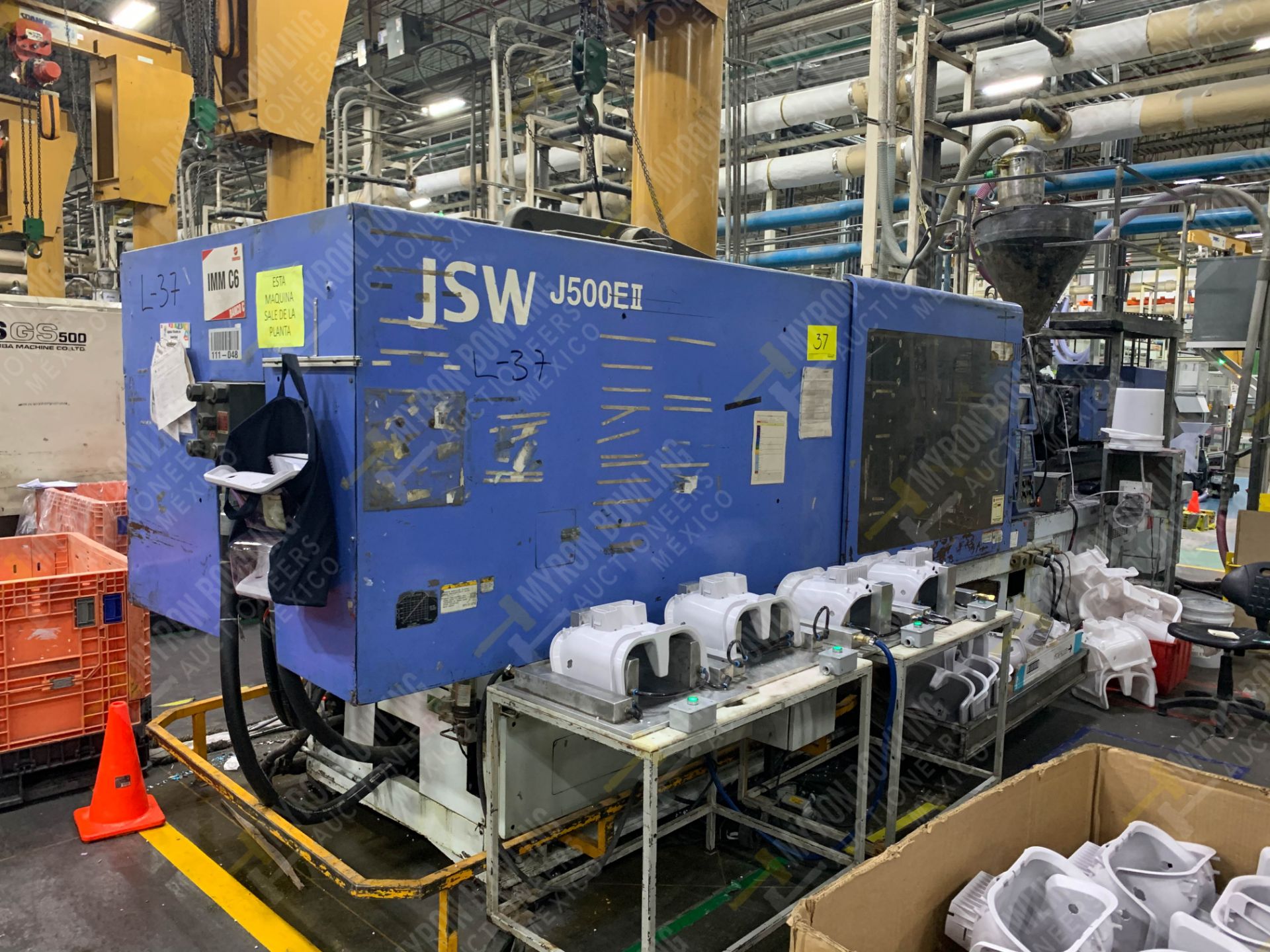 500 TON JSW J500ELL PLASTIC INJECTION MOLDING MACHINE, MFG YEAR 1997 - Image 3 of 24