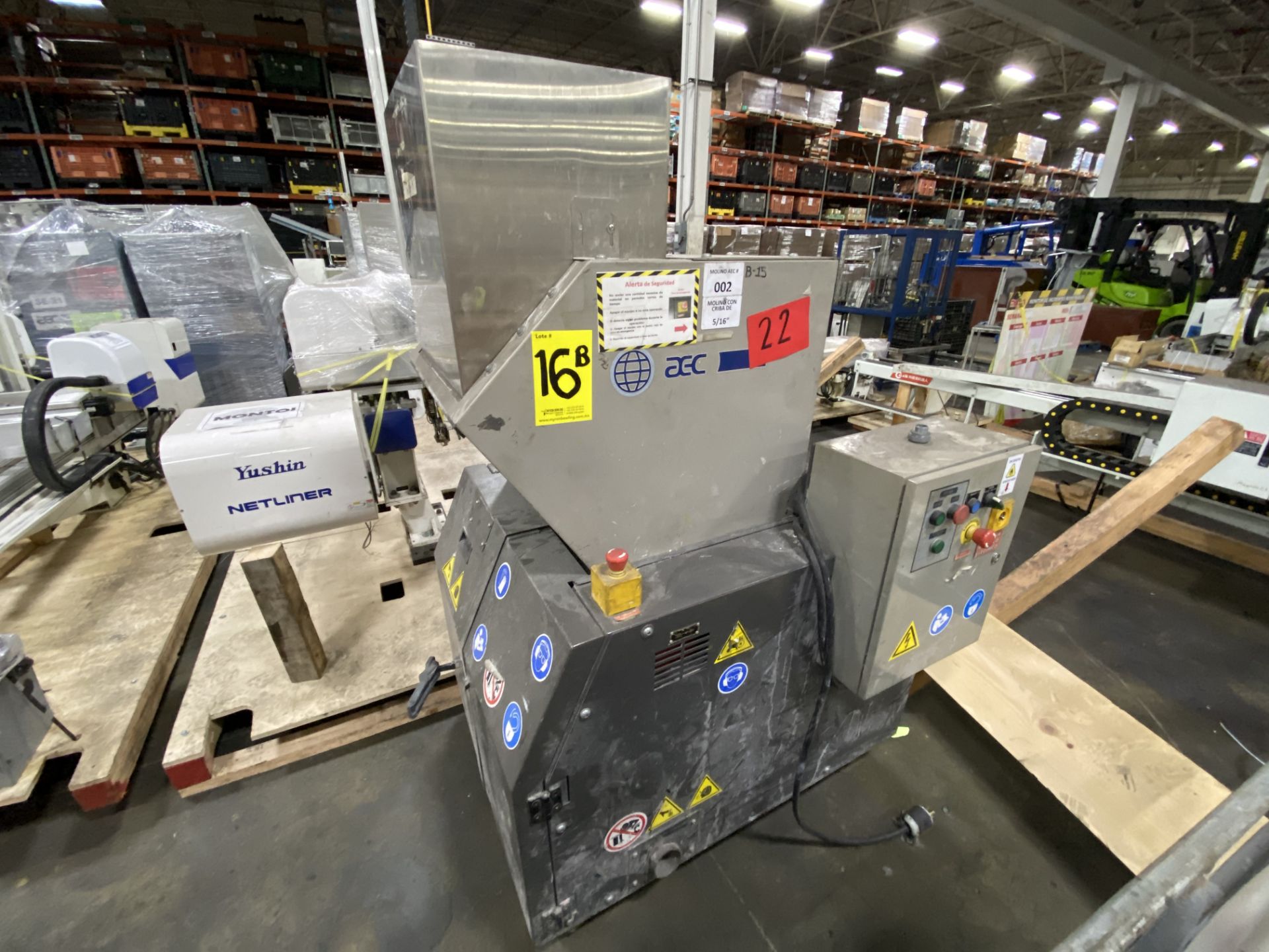 10HP AEC GP1018 PLASTIC GRANULATOR, SERIE 46J0259, MFG. YEAR 2016 (B-15) - Image 8 of 9