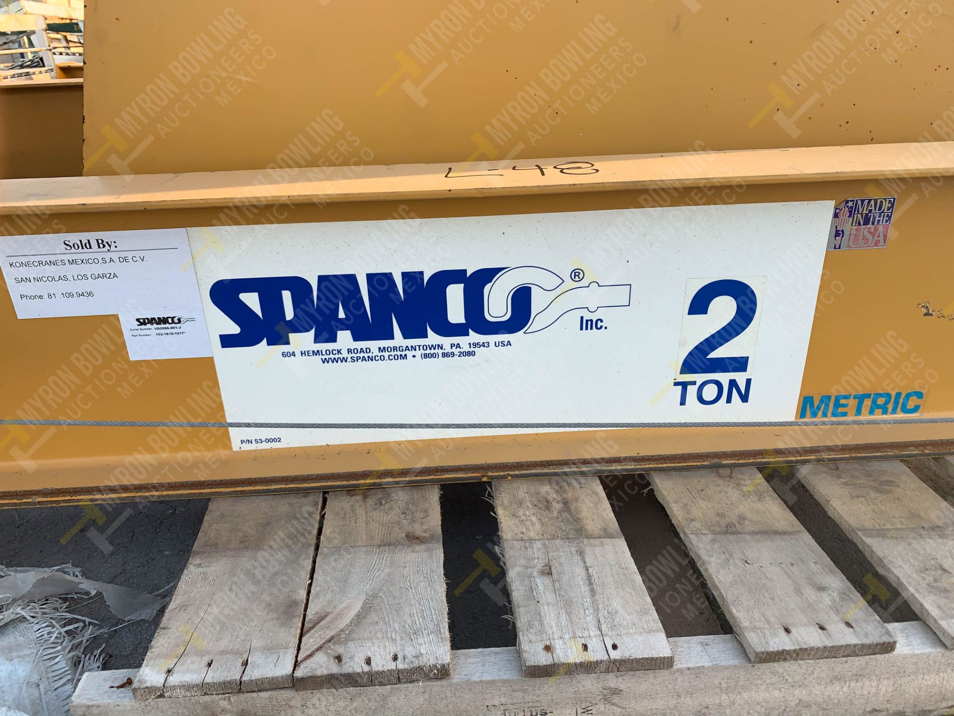 2 TON FREESTANDING SPANCO JIB CRANE (DISASSEMBLED) - Image 14 of 19