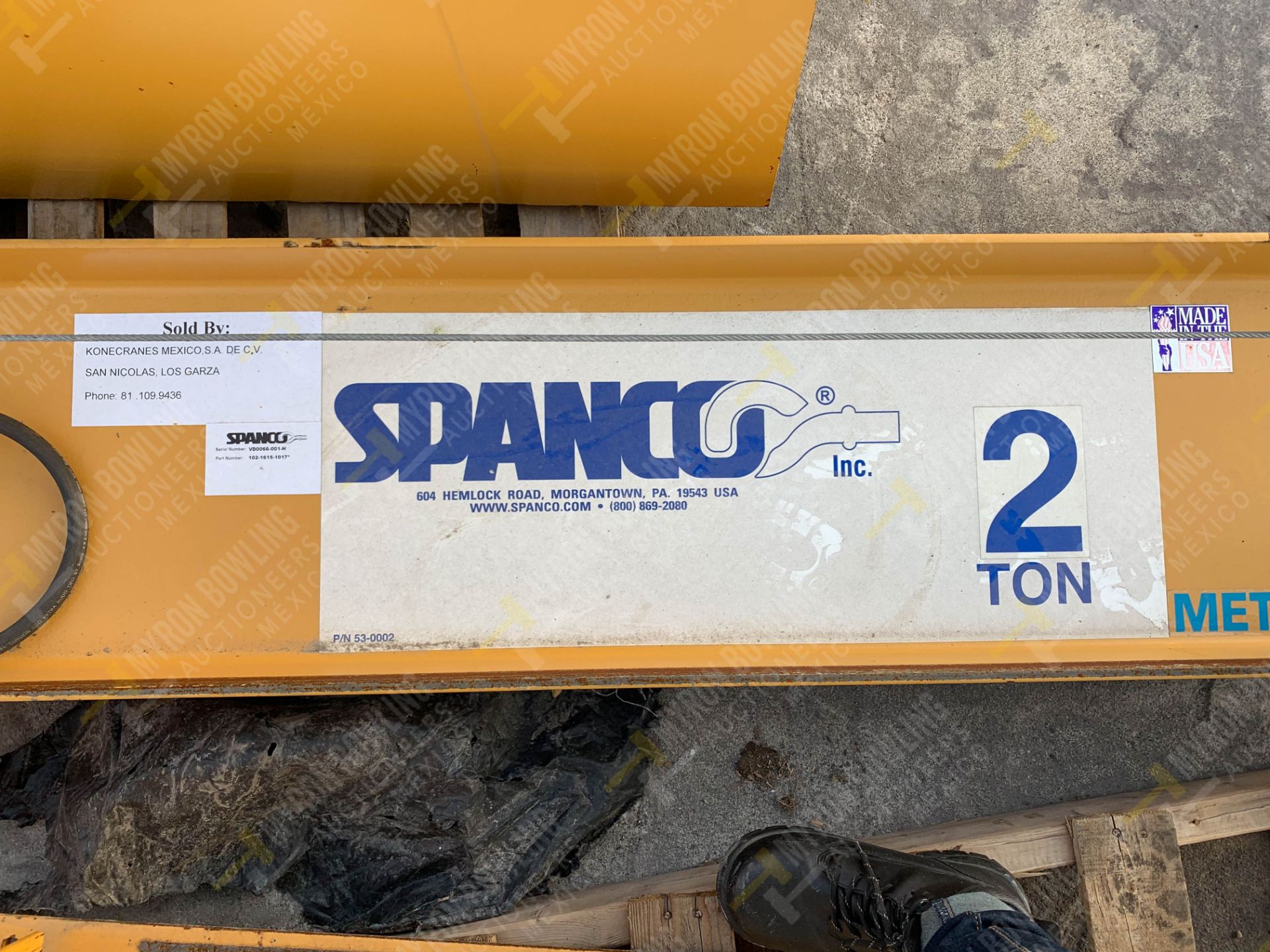 2 TON FREESTANDING SPANCO JIB CRANE (DISASSEMBLED) - Image 10 of 19