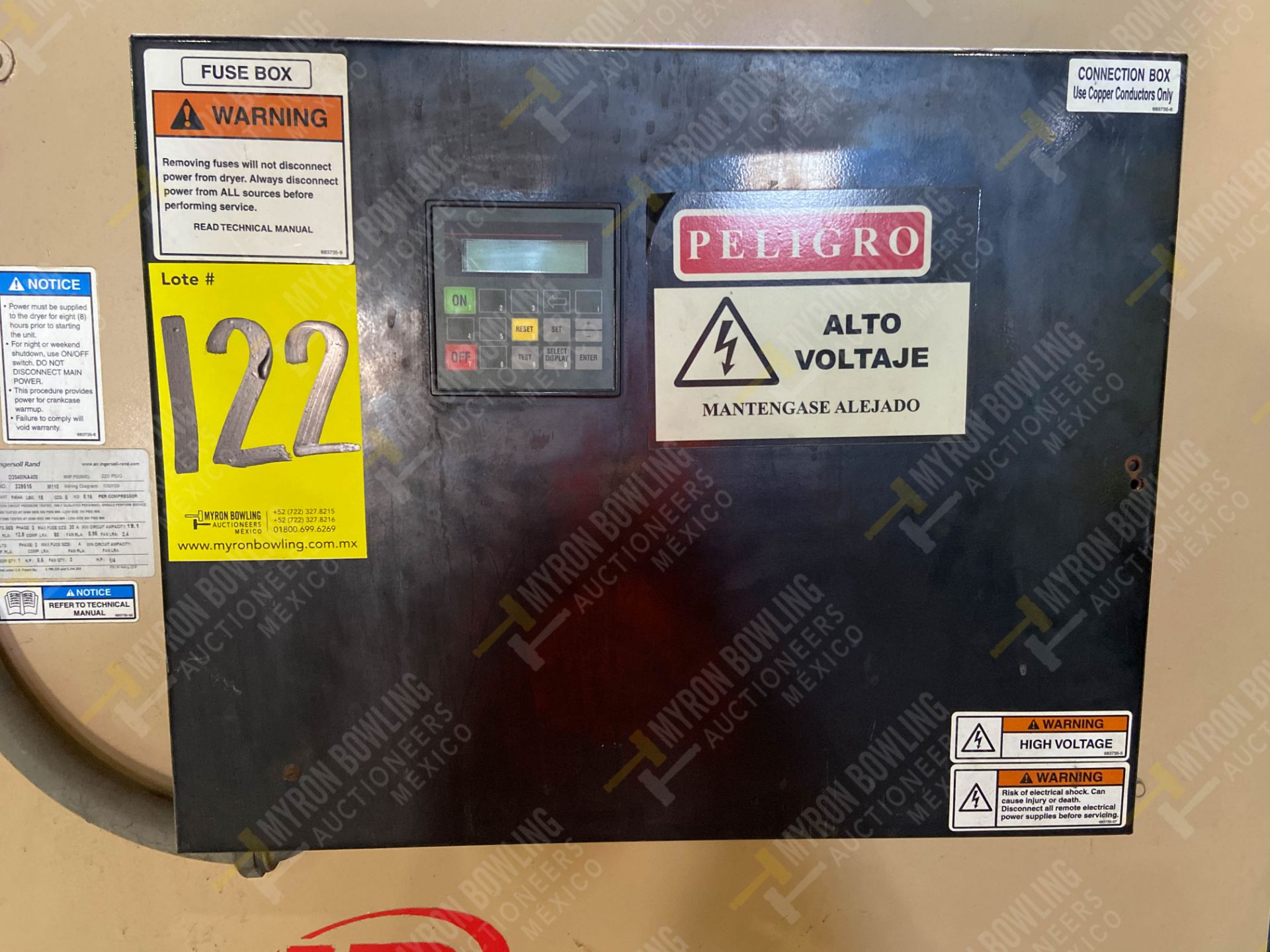 SECADOR DE AIRE MARCA INGERSOLL RAND MOD.D2040INA400, SERIE 339515, CAPACIDAD MAXIMA 220PSIG, REFRI - Image 7 of 9