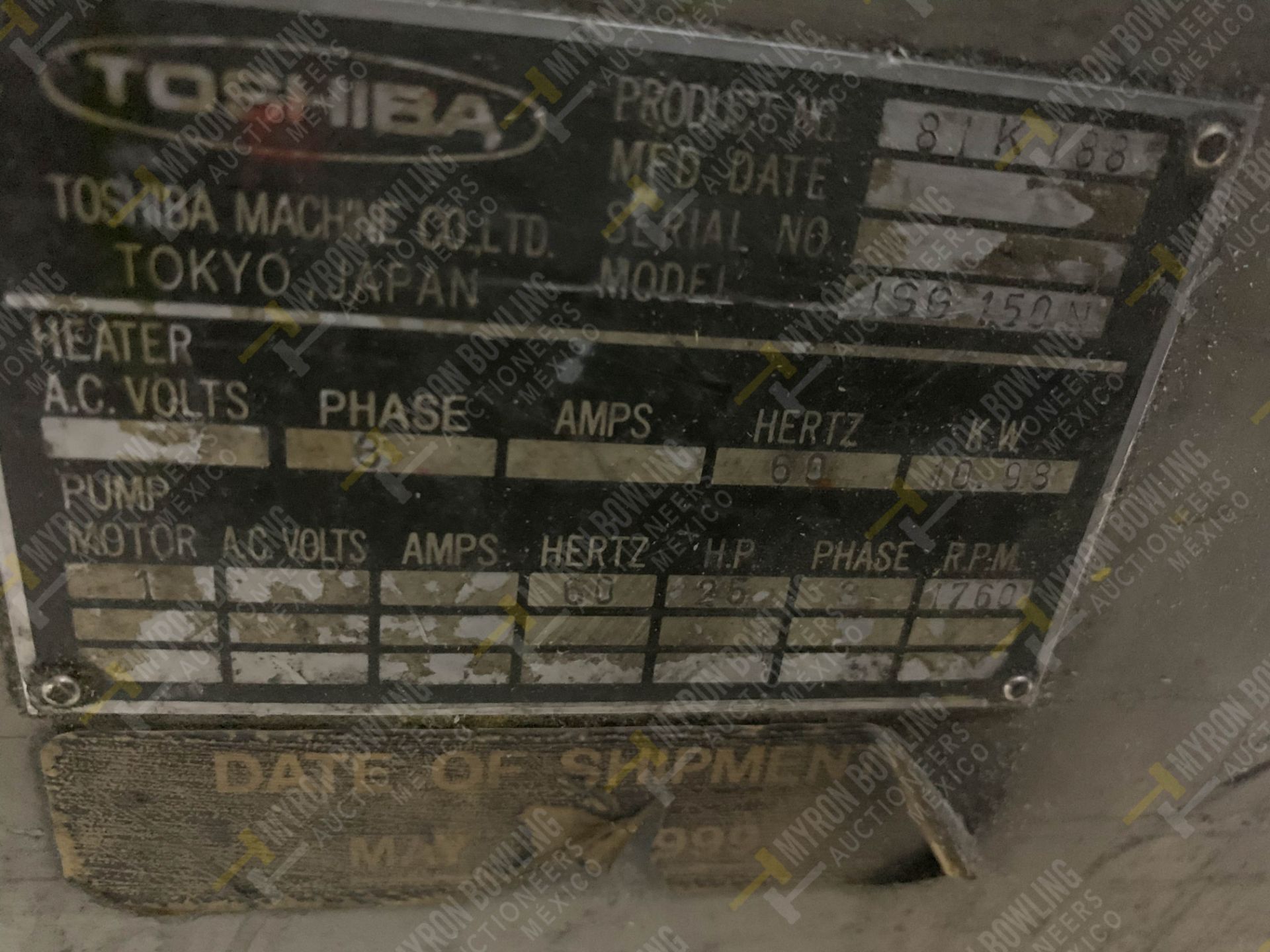 150 TON TOSHIBA ISG150NV10-5A PLASTIC INJECTION MOLDING MACHINE - Image 18 of 20