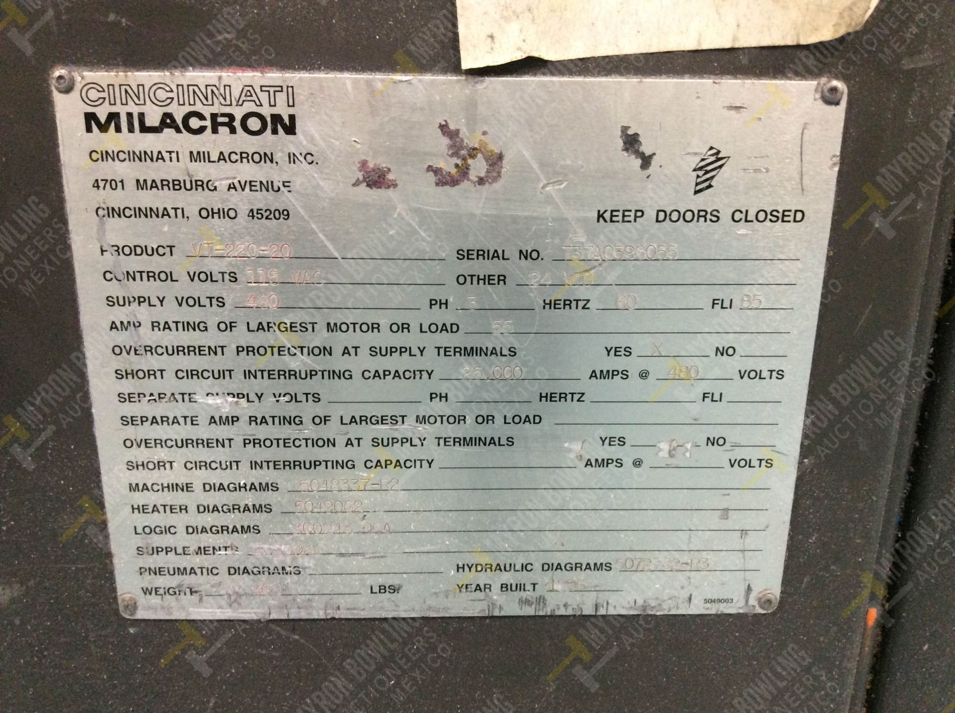 INYECTORA DE PLASTICO, MARCA CINCINNATI MILACRON, NO. SERIE T37A0396055, NO. ACTIVO K-12, AÑO 1996, - Image 13 of 16