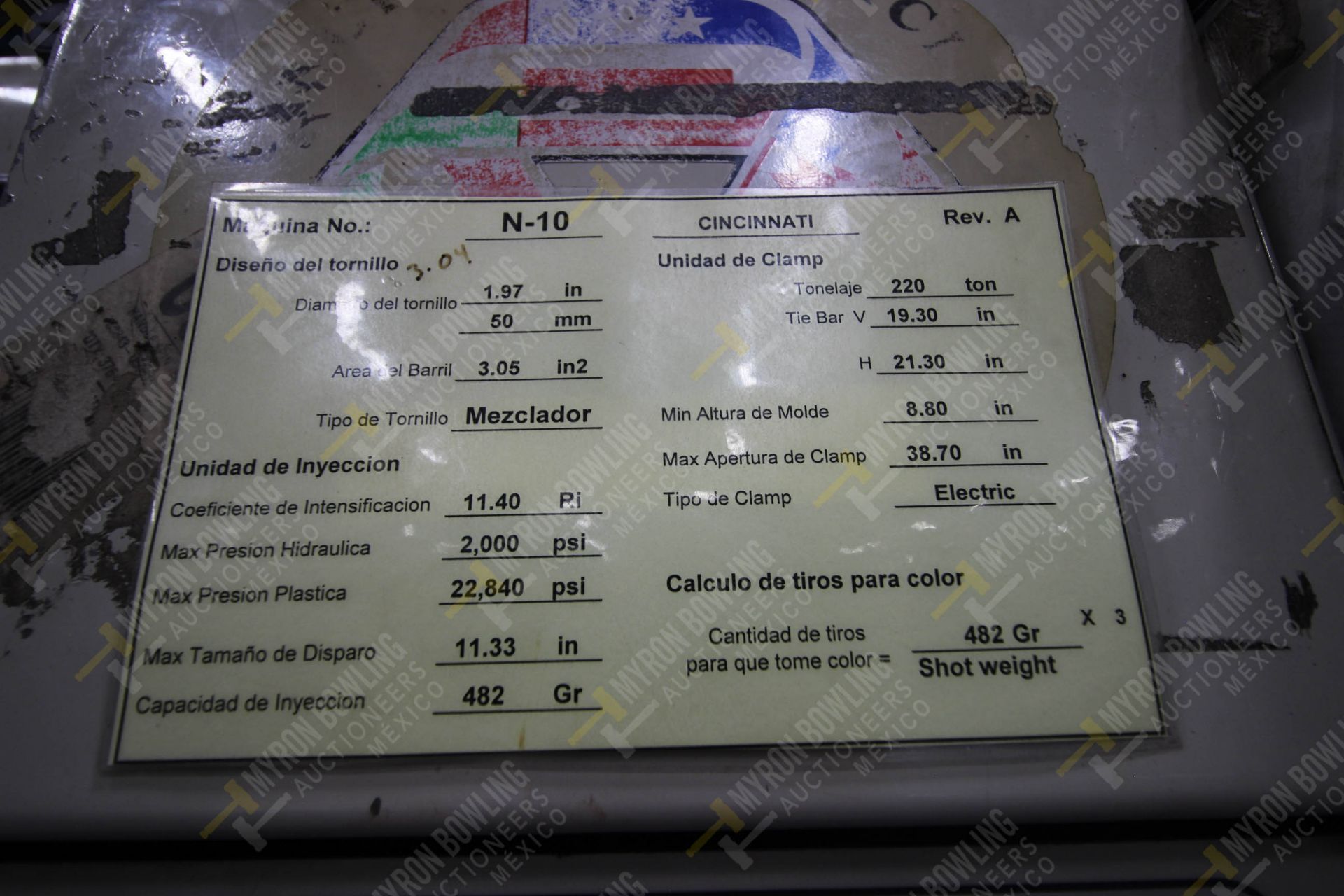 INYECTORA DE PLASTICO, MARCA CINCINNATI MILACRON, NO. SERIE T37A0396015, NO. ACTIVO N-10, AÑO 1998, - Image 16 of 17