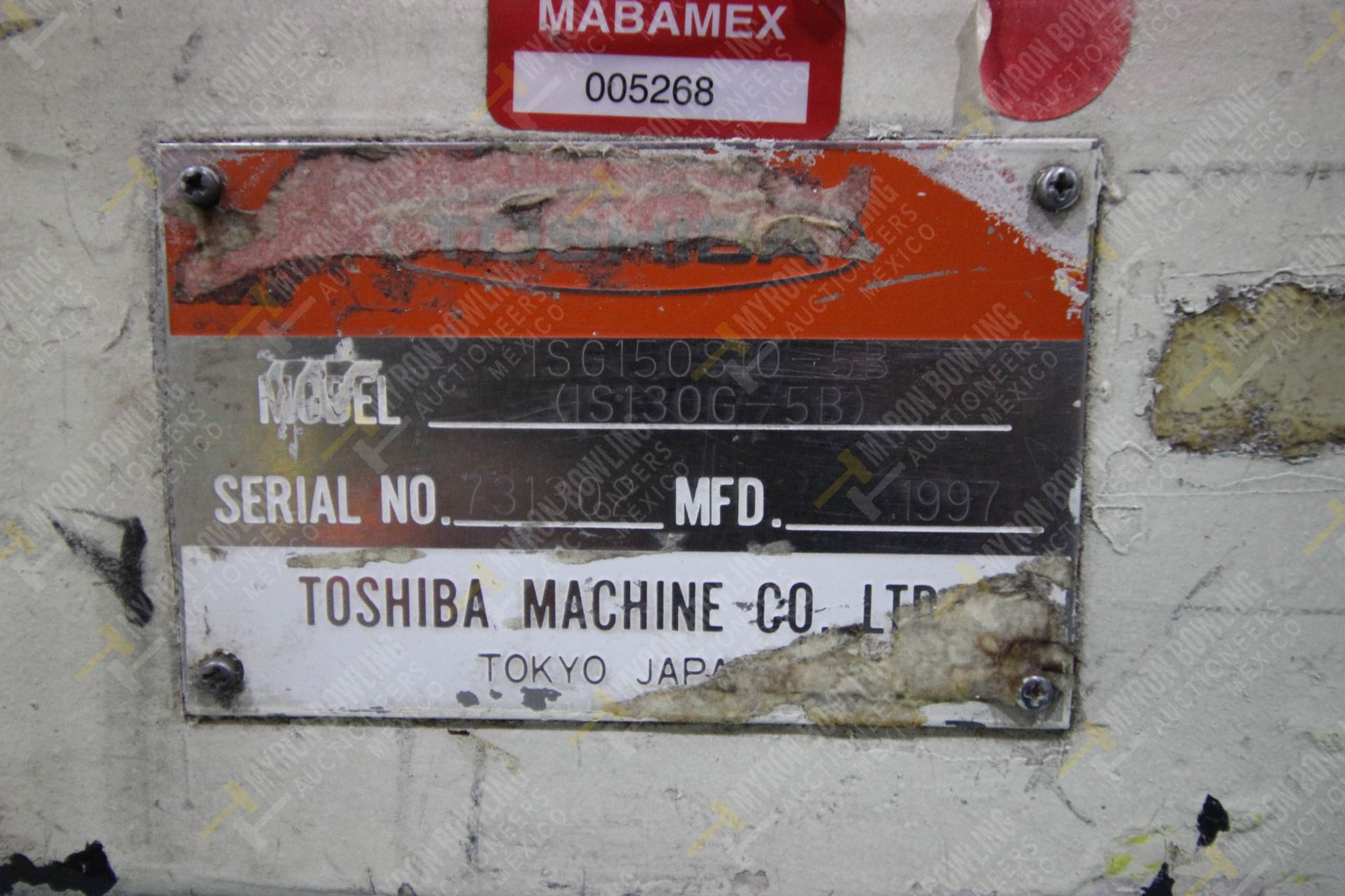 INYECTORA DE PLASTICO, MARCA TOSHIBA ISG 150, NO. SERIE 731302, NO. ACTIVO D-01, AÑO 1997, MODELO G - Image 12 of 13