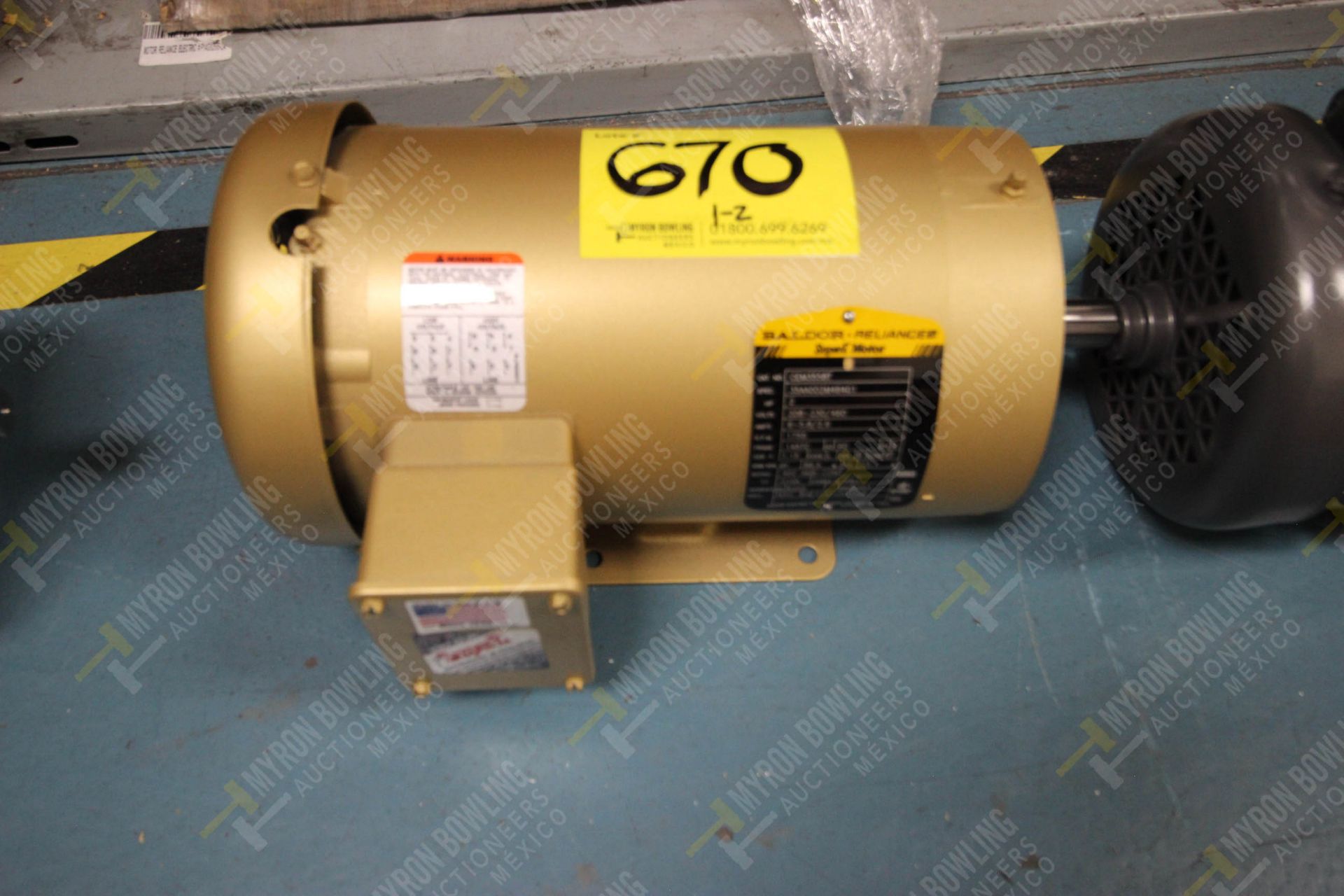 MOTOR BALDOR DE 2HP SERIE CEM3558T/ MOTOR BLADOR DE CORRIENTE DIRECTA DE 1.5 HP 1750 RPM SERIE W100 - Image 2 of 7