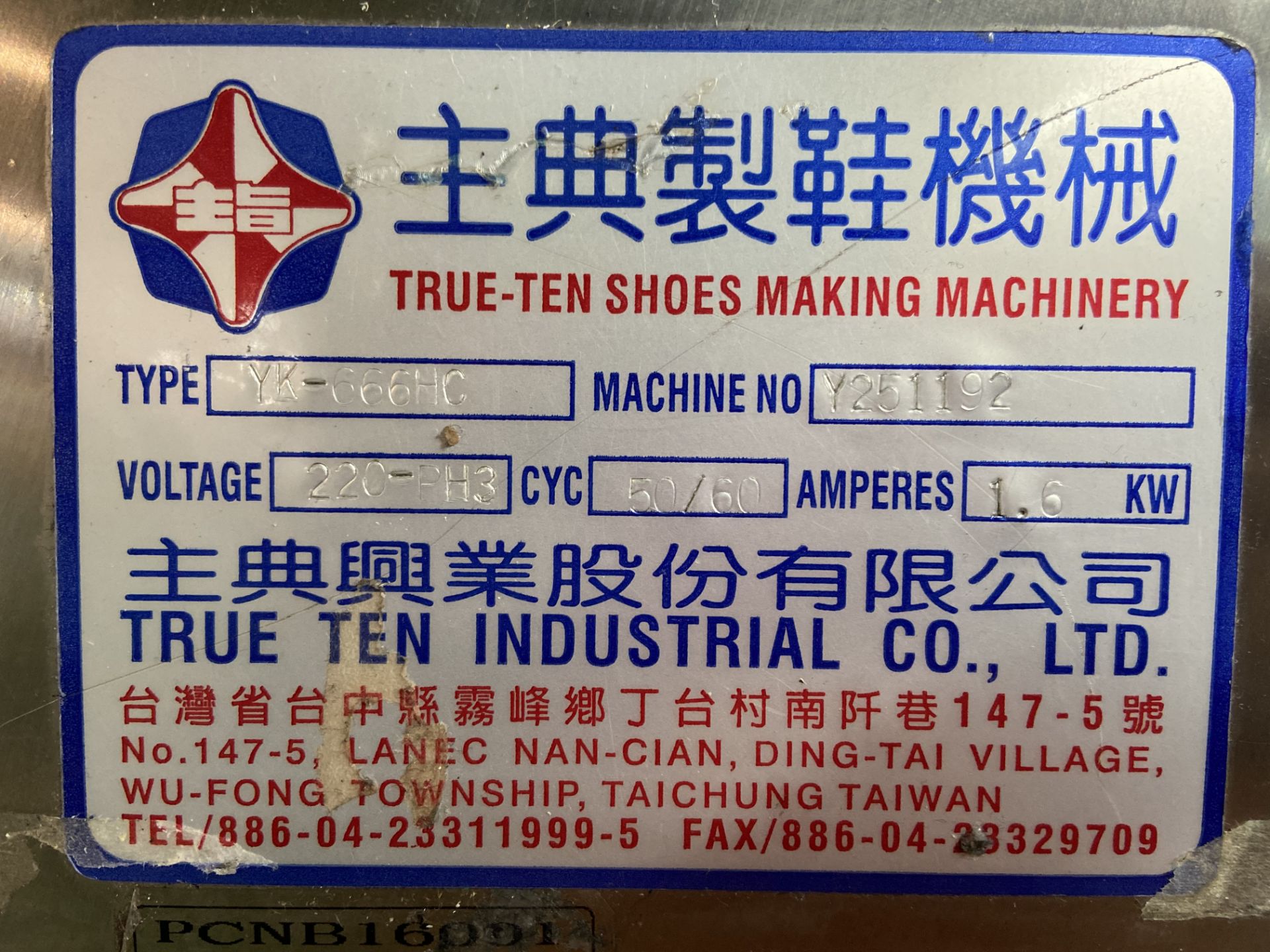 Prensa para moldeado de talón caliente/frio marca True-Ten, Modelo: YK-666HC - Image 10 of 11