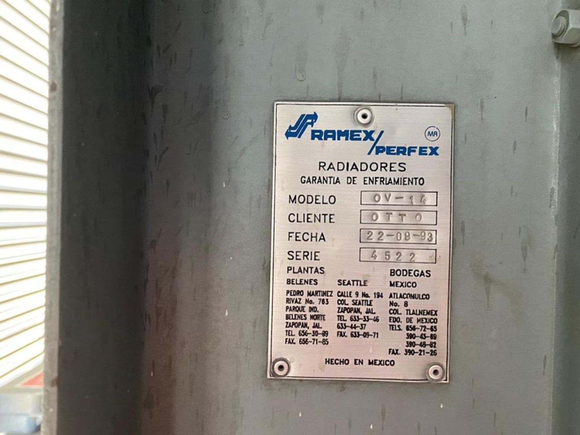 Planta de emergencia de 581 KVA / 465 KW, marca Ottomotores No. de Serie 5884 - Image 19 of 19