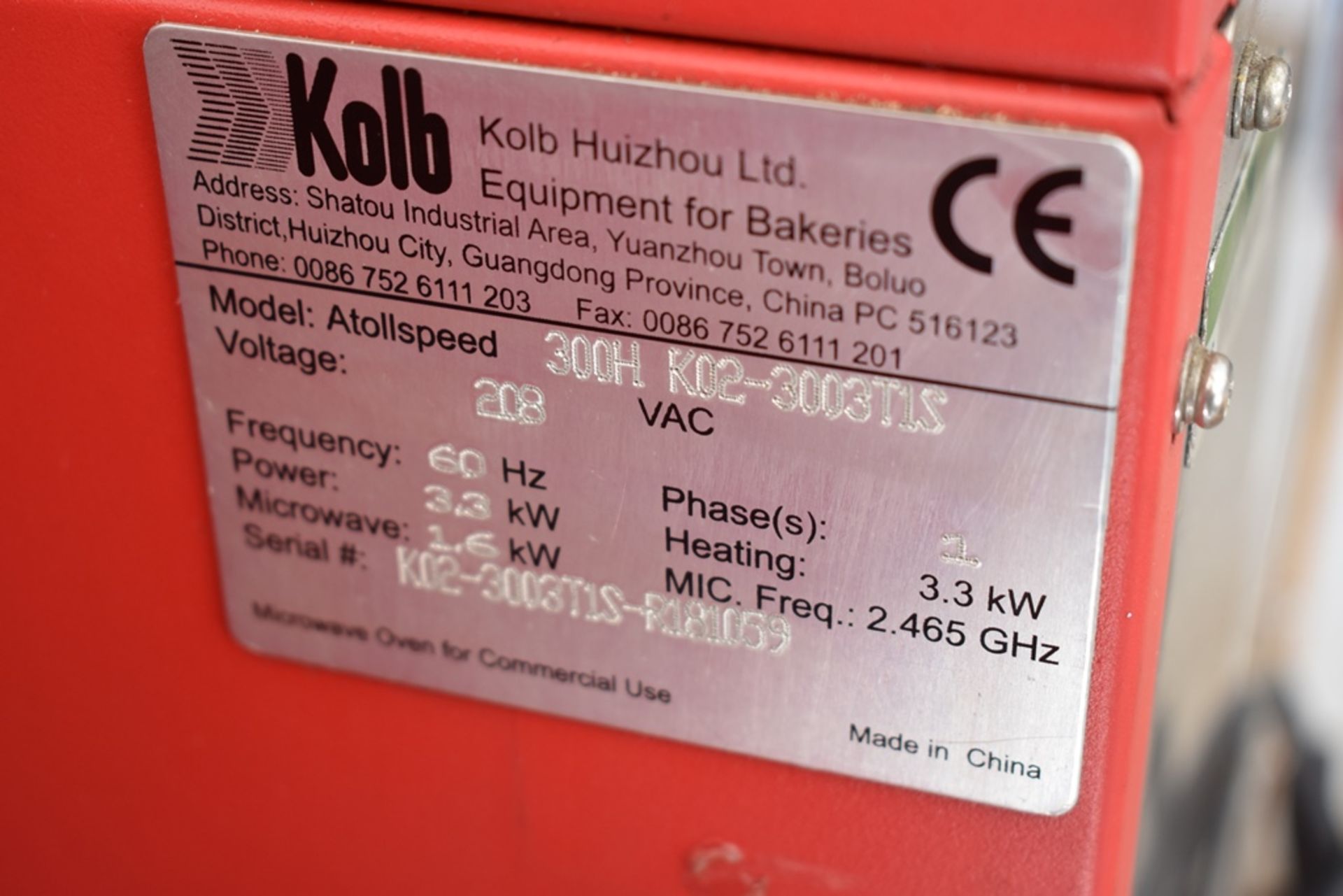 Horno eléctrico de resistencias marca Kolb, Modelo: Atollspeed 300H,K02-3003T1S - Image 12 of 13