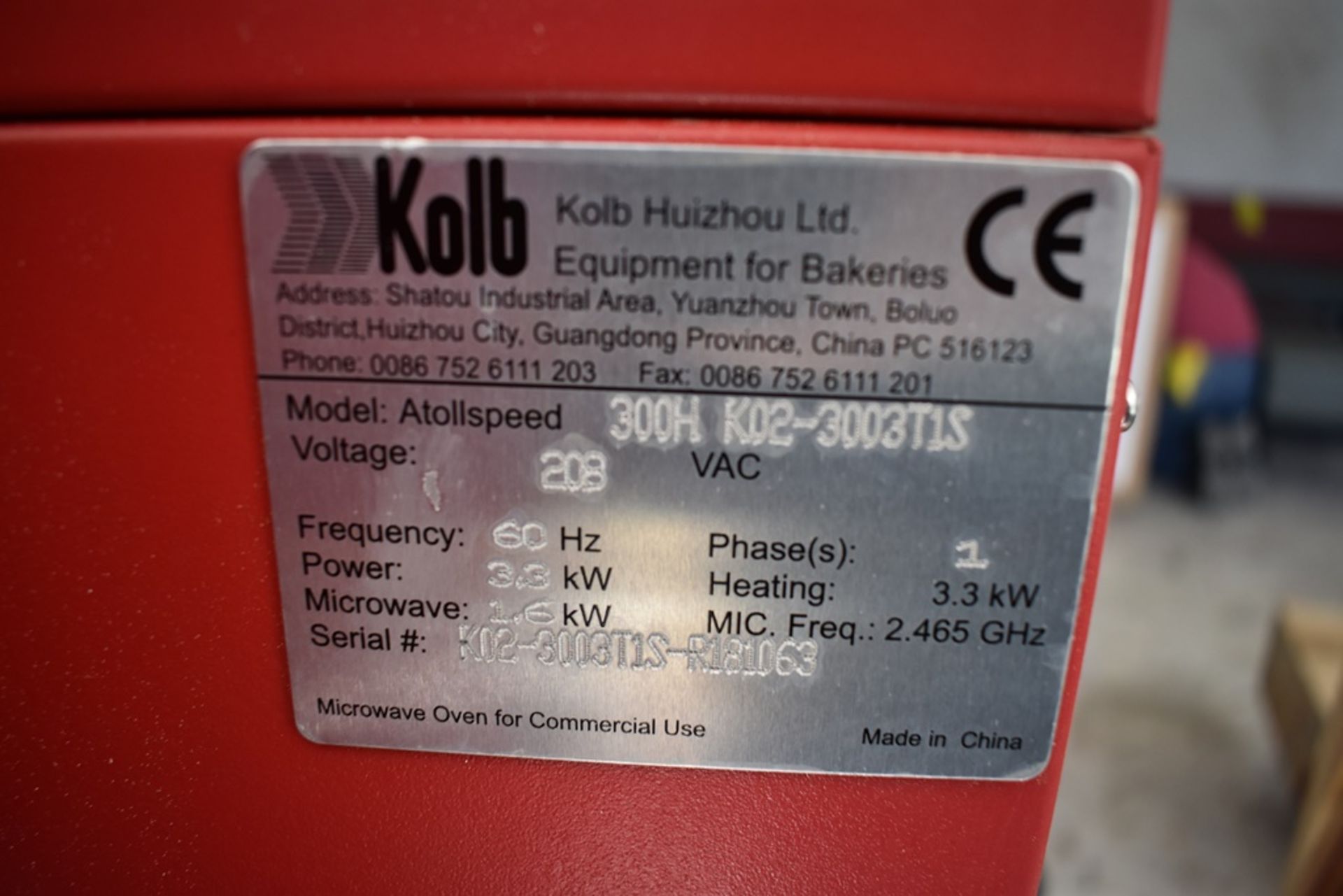 Horno eléctrico de resistencias marca Kolb, Modelo: Atollspeed 300H,K02-3003T1S - Image 9 of 10