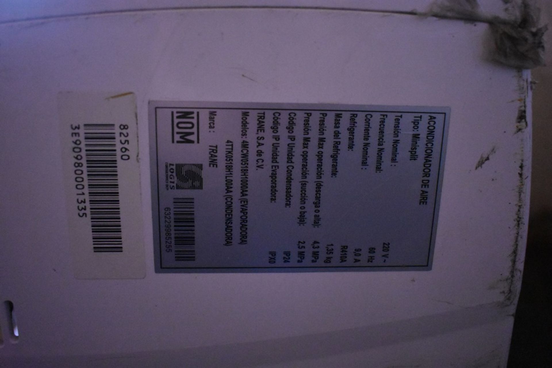 Mini split marca Trane, Modelo Evaporador: 4MCW0518H1000AA, Modelo Condensador: 4TTK0518H1L00AA - Image 7 of 10