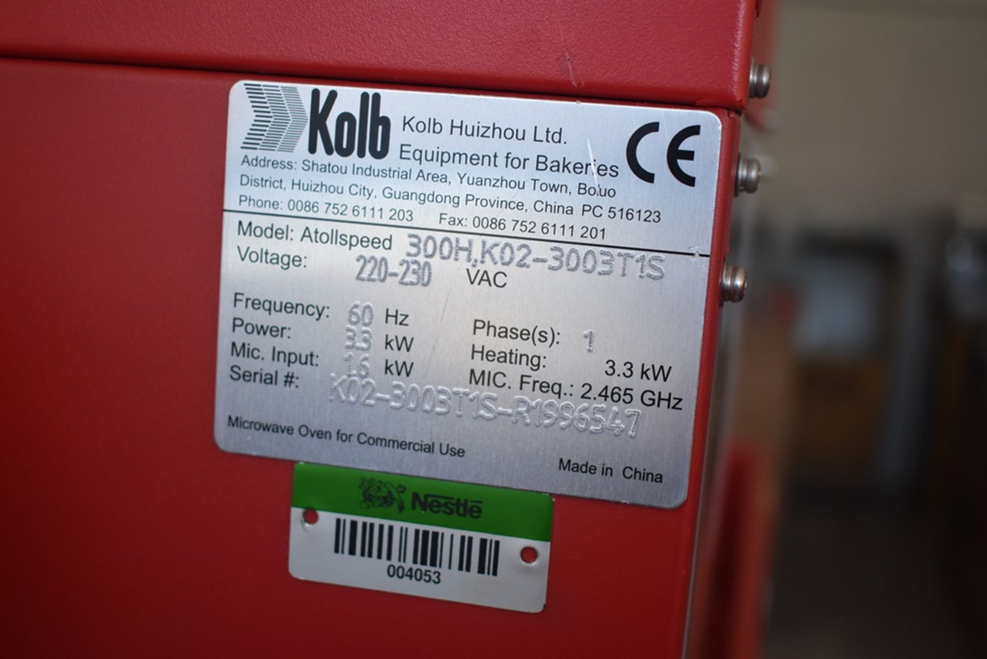 Horno eléctrico de resistencias marca Kolb, Modelo: Atollspeed 300H,K02-3003T1S - Image 11 of 11