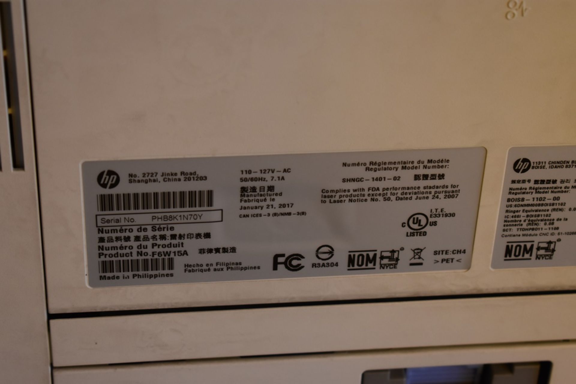 2 impresoras multifuncional marca HP, Modelo: LaserJet Pro MFP M426fdw; Series: PHB8K1N70Y - Image 7 of 10