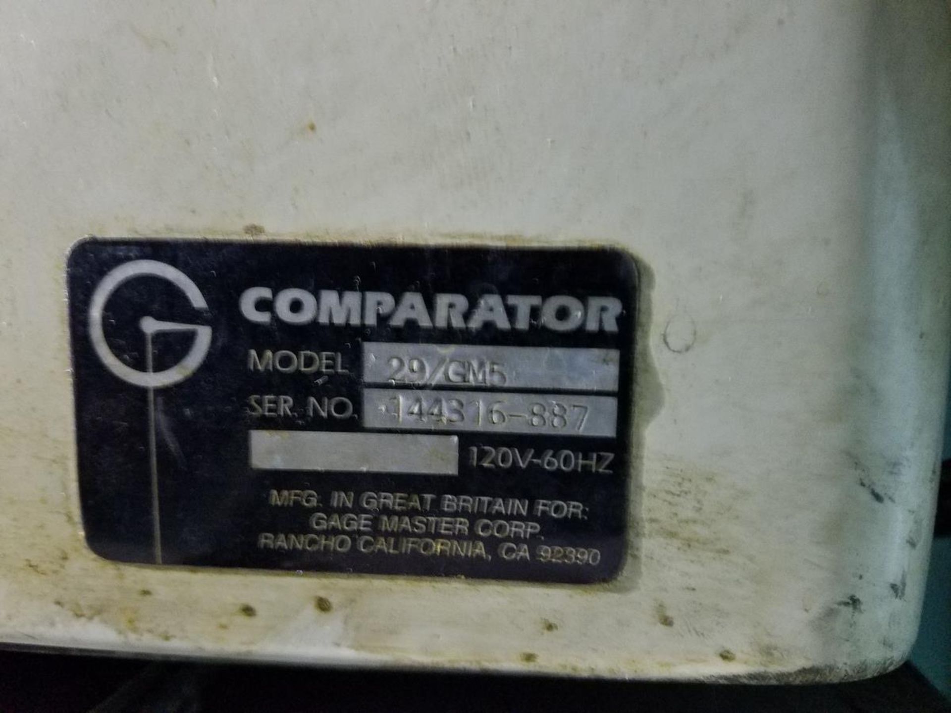 Gage Master Optical Comparator, M# 29/GM5, S/N 144316-887 | Rig Fee: $250 - Image 2 of 2