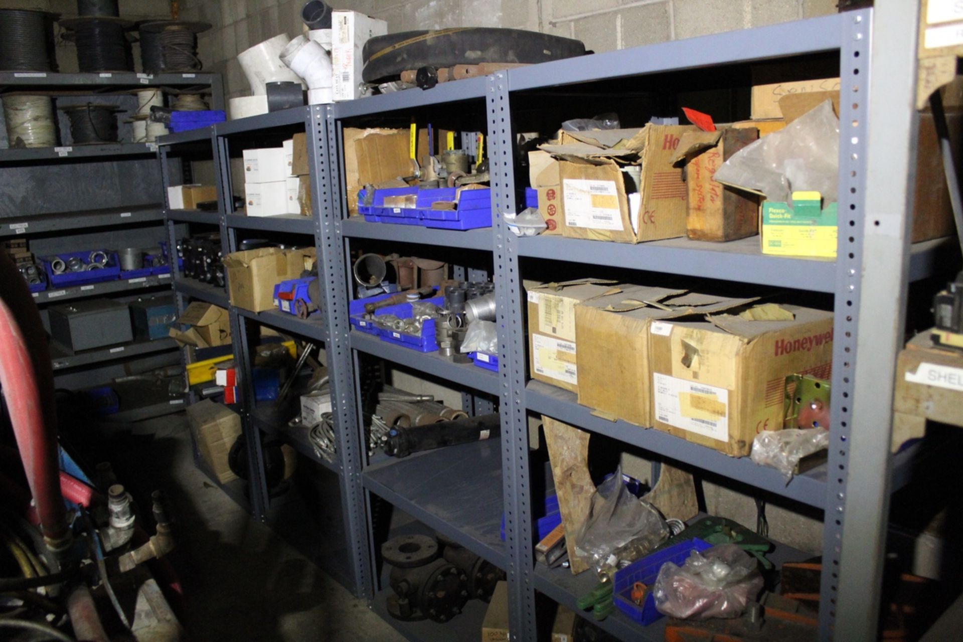 Lot of (7) Storage Shelves, W/ Contents, Electrical Supplies | Rig Fee: Hand Carry or Contact Rigger - Image 2 of 3