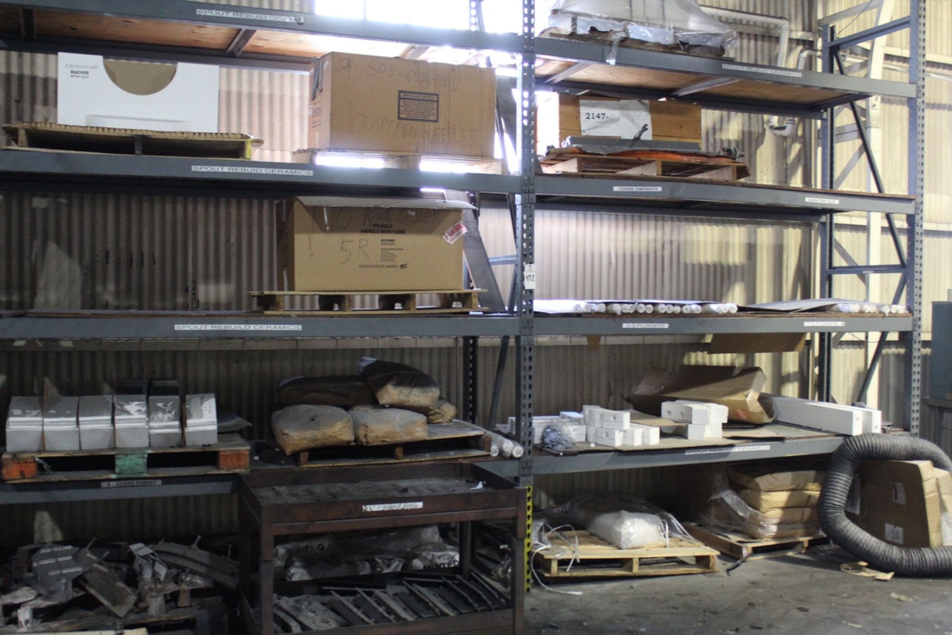 Pallet Rack, W/ Contents, Spare Parts | Rig Fee: Hand Carry or Contact Rigger