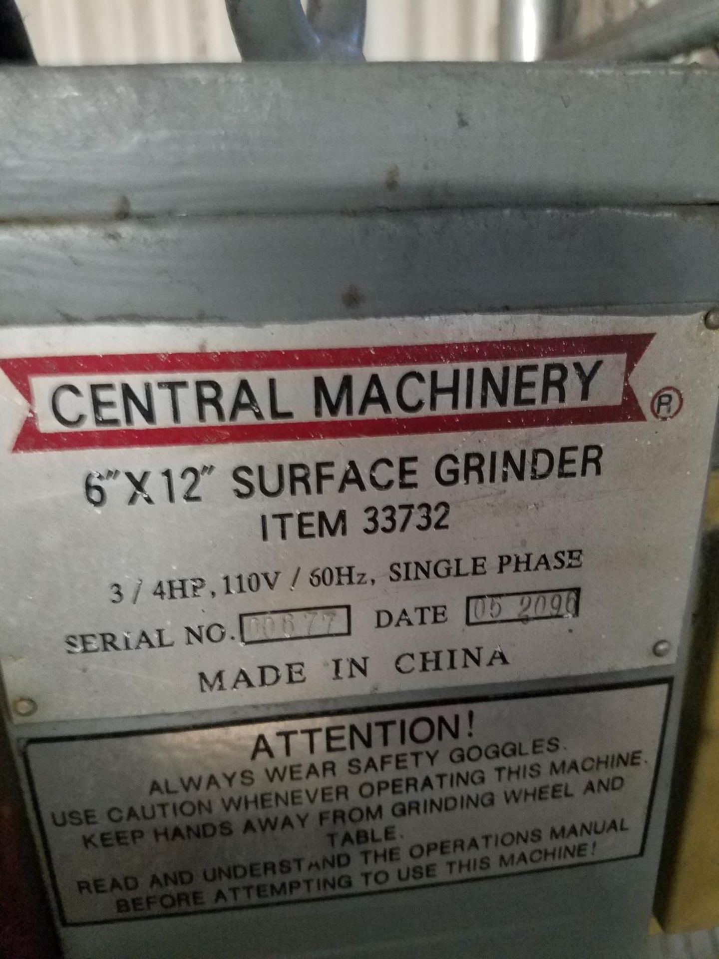 Central Machinery 6" X 12" Surface Grinder | Rig Fee: $150 - Image 2 of 2