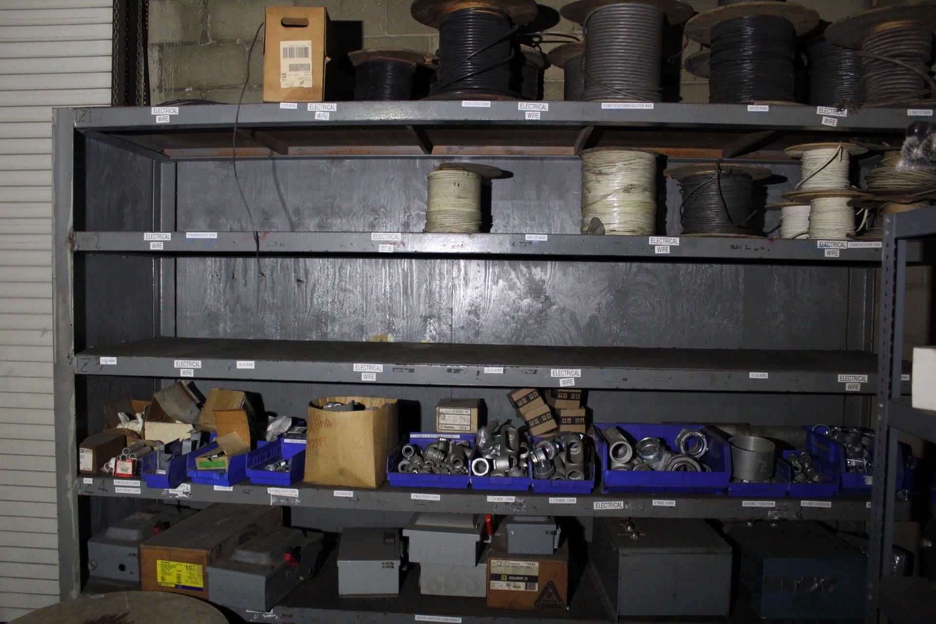 Lot of (7) Storage Shelves, W/ Contents, Electrical Supplies | Rig Fee: Hand Carry or Contact Rigger - Image 3 of 3