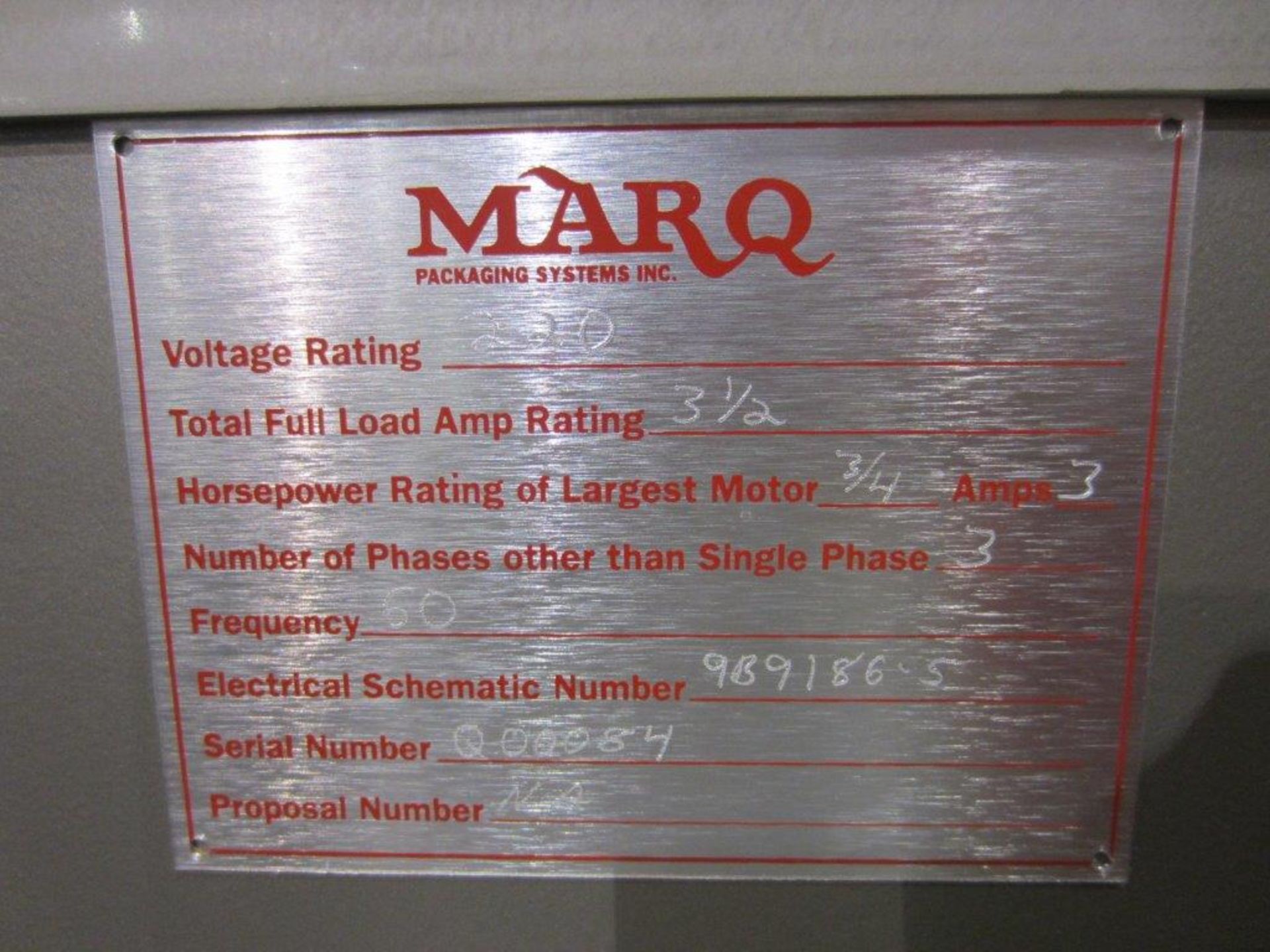 Marq Model HPE/RH/DL Case Bottom Sealer, S/N: Q00084 | Load Fee: $25 - Image 4 of 4